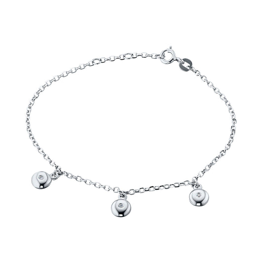 Sterling Silver Bracelet with Lab-Created Diamonds 0.04 CT.TW
