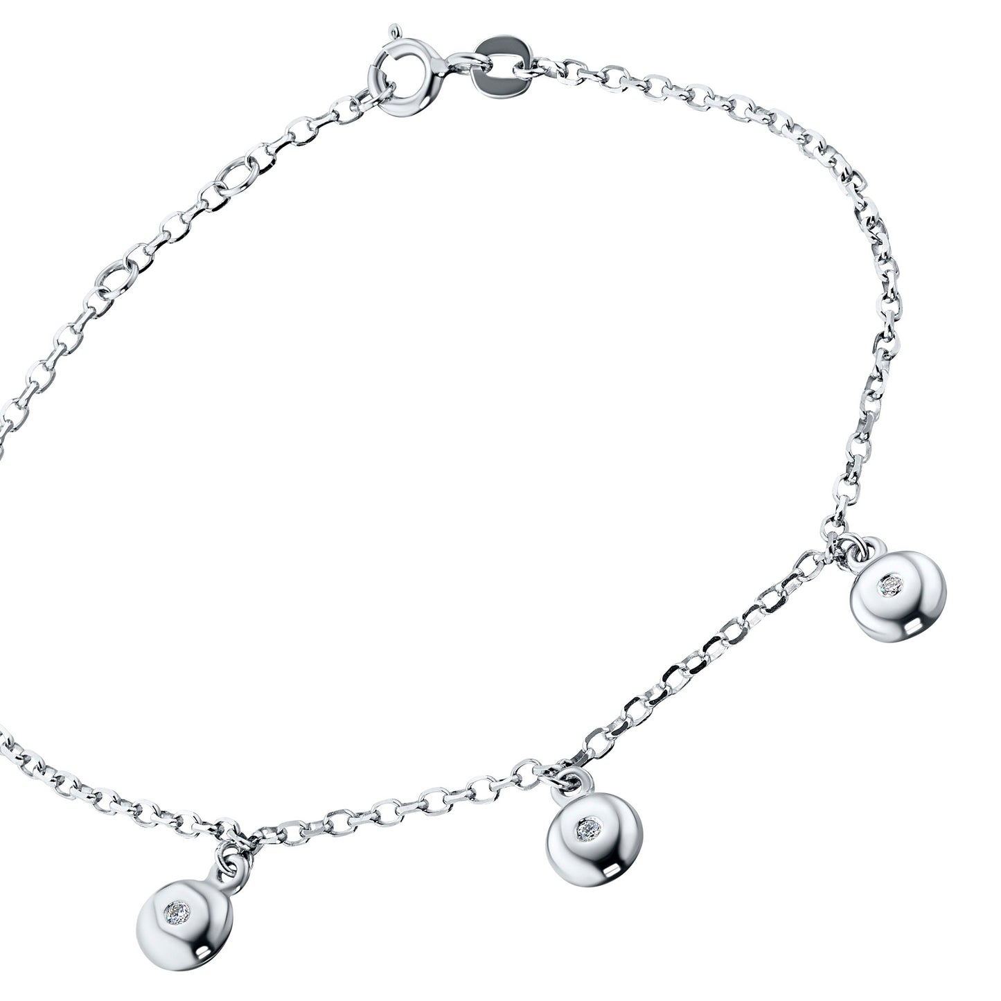 Sterling Silver Bracelet with Lab-Created Diamonds 0.04 CT.TW
