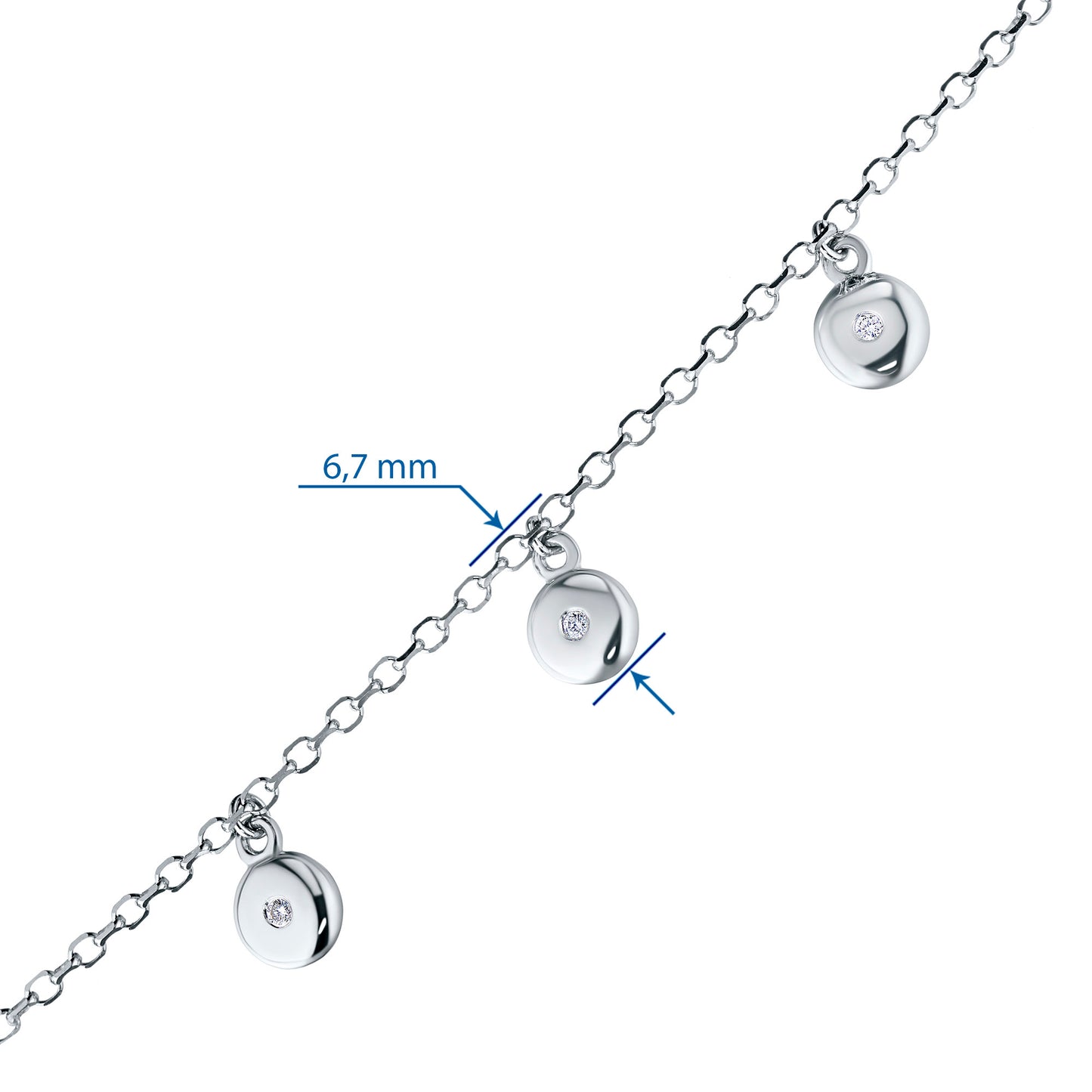 Sterling Silver Bracelet with Lab-Created Diamonds 0.04 CT.TW
