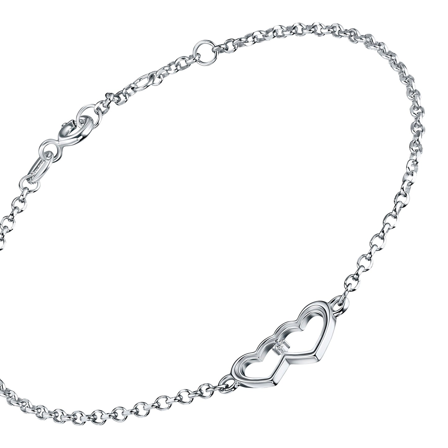 Sterling Silver Bracelet with Lab-Created Diamonds 0.010 CT.TW