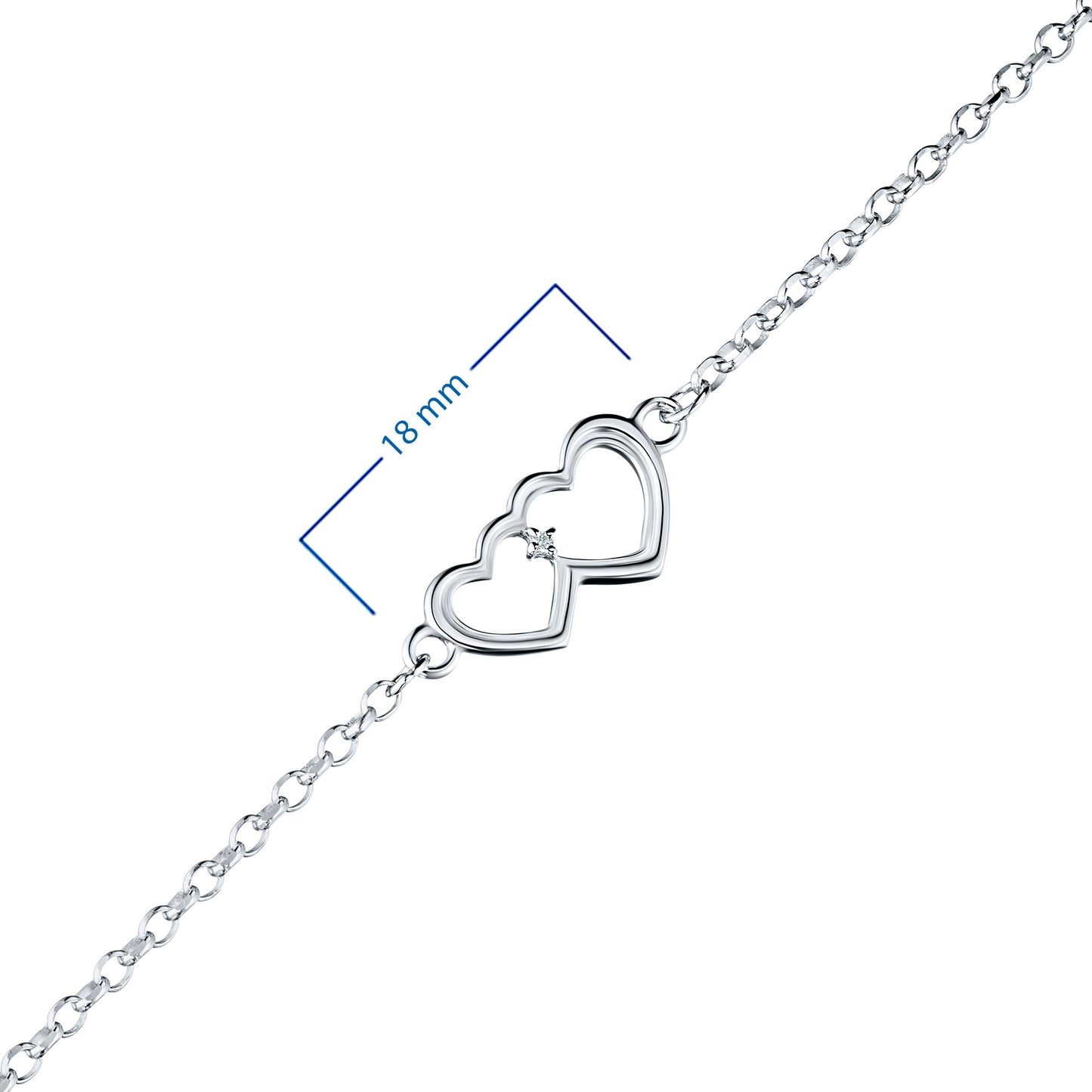 Sterling Silver Bracelet with Lab-Created Diamonds 0.010 CT.TW