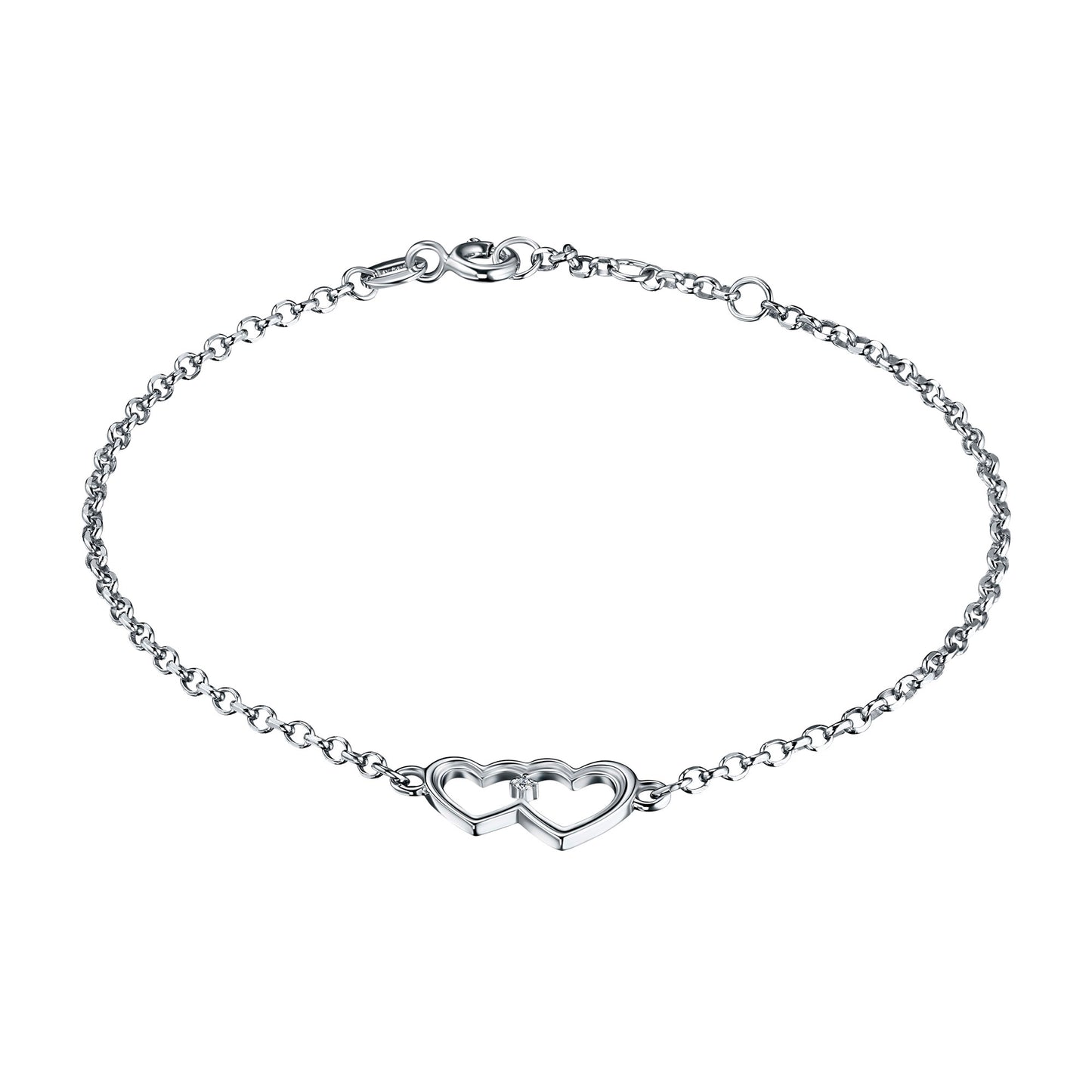 Sterling Silver Bracelet with Lab-Created Diamonds 0.010 CT.TW