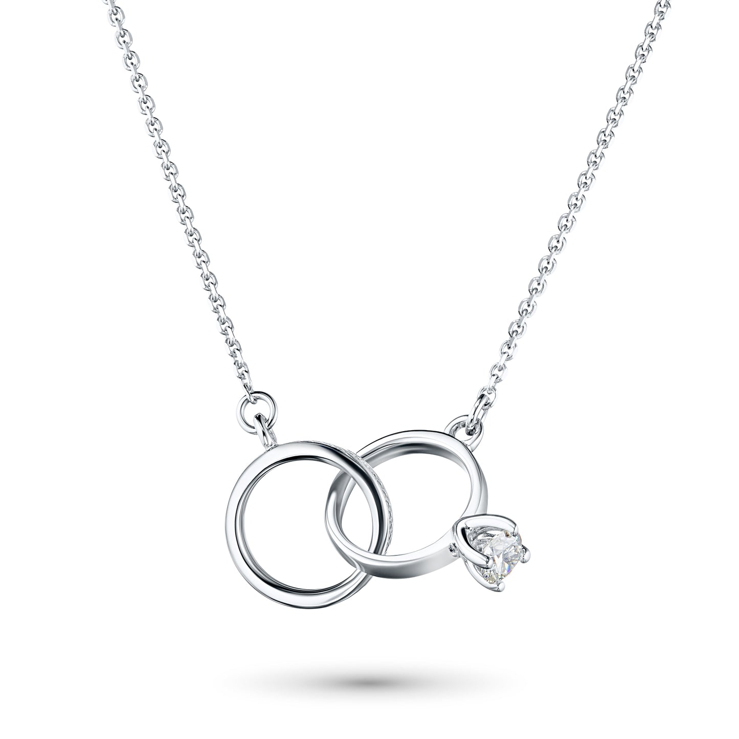 Sterling Silver Necklace with Lab-Created Diamonds 0.14 CT.TW