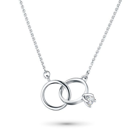 Sterling Silver Necklace with Lab-Created Diamonds 0.14 CT.TW