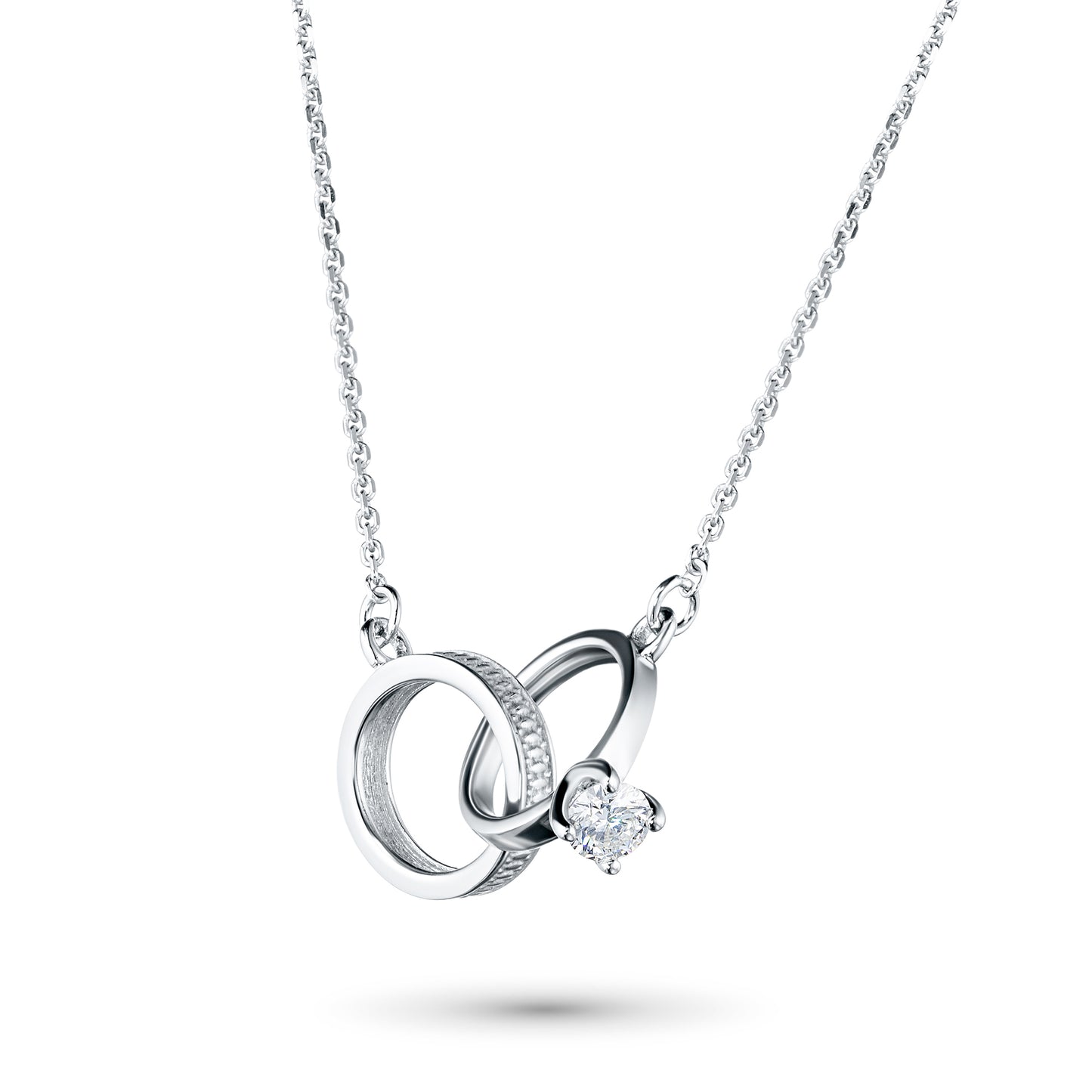 Sterling Silver Necklace with Lab-Created Diamonds 0.14 CT.TW