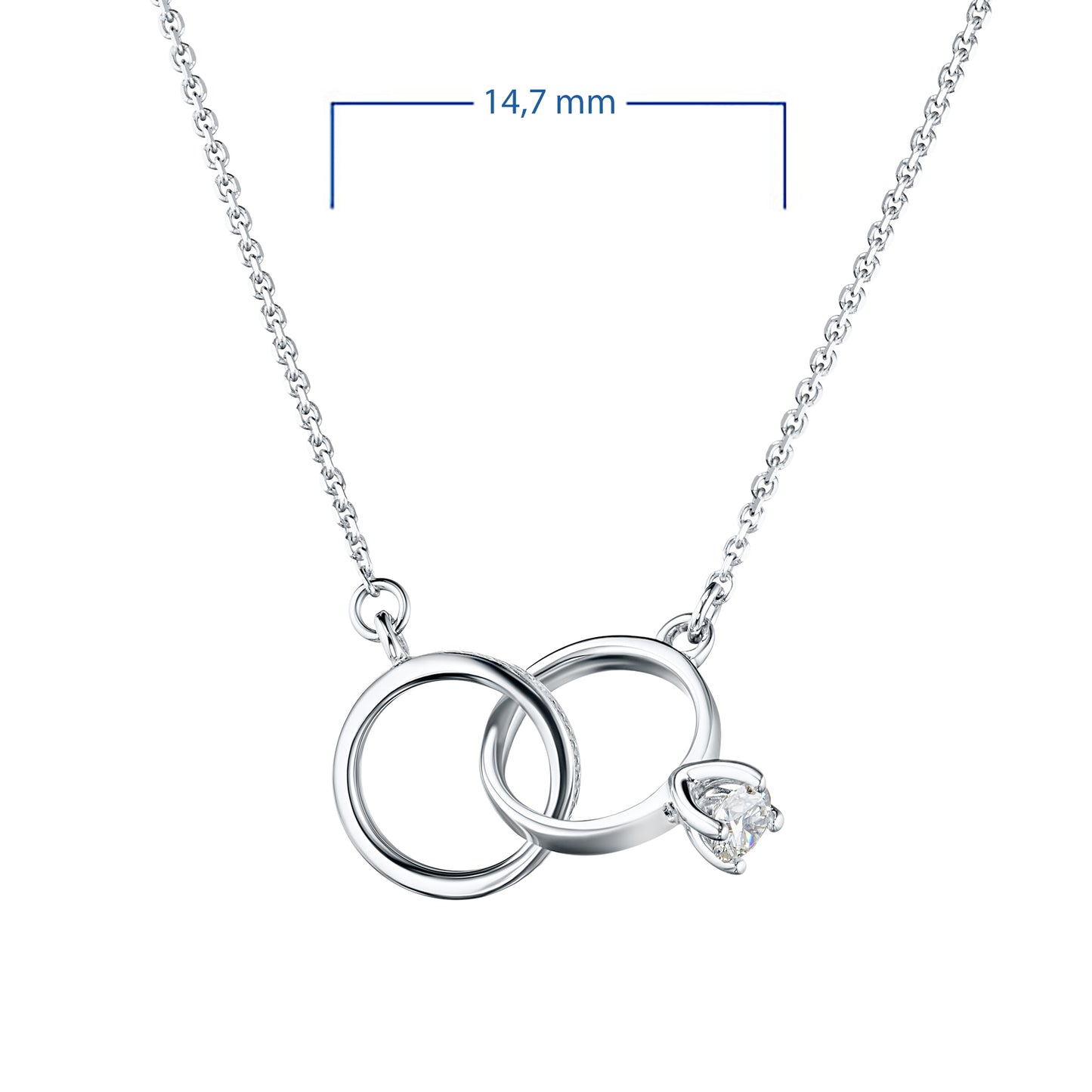 Sterling Silver Necklace with Lab-Created Diamonds 0.14 CT.TW