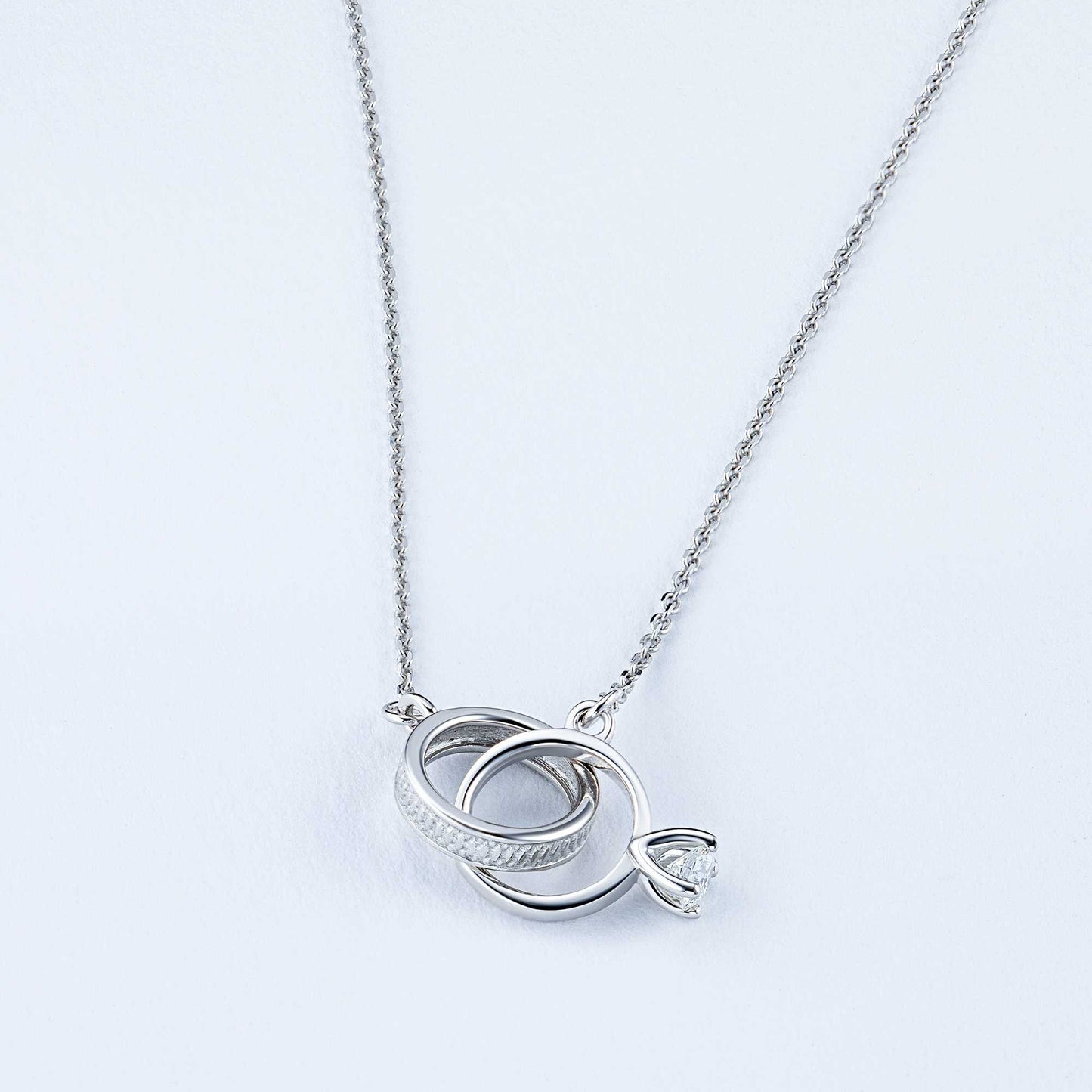 Sterling Silver Necklace with Lab-Created Diamonds 0.14 CT.TW