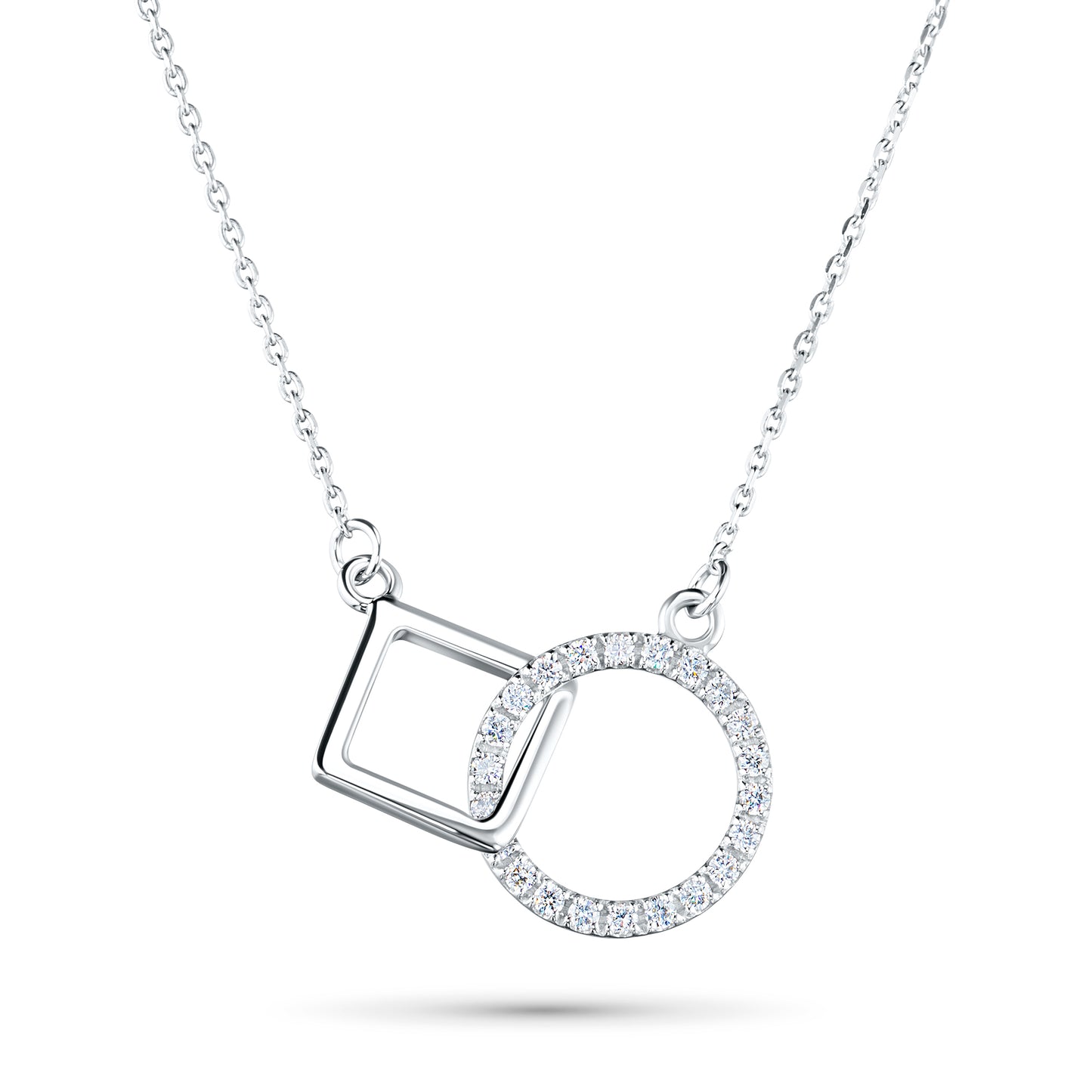 Sterling Silver Necklace with Lab-Created Diamonds 0.14 CT.TW