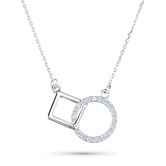 Sterling Silver Necklace with Lab-Created Diamonds 0.14 CT.TW
