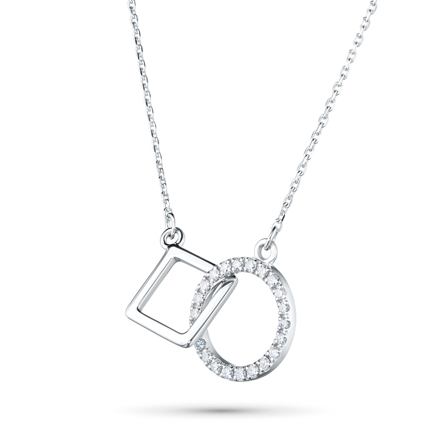 Sterling Silver Necklace with Lab-Created Diamonds 0.14 CT.TW