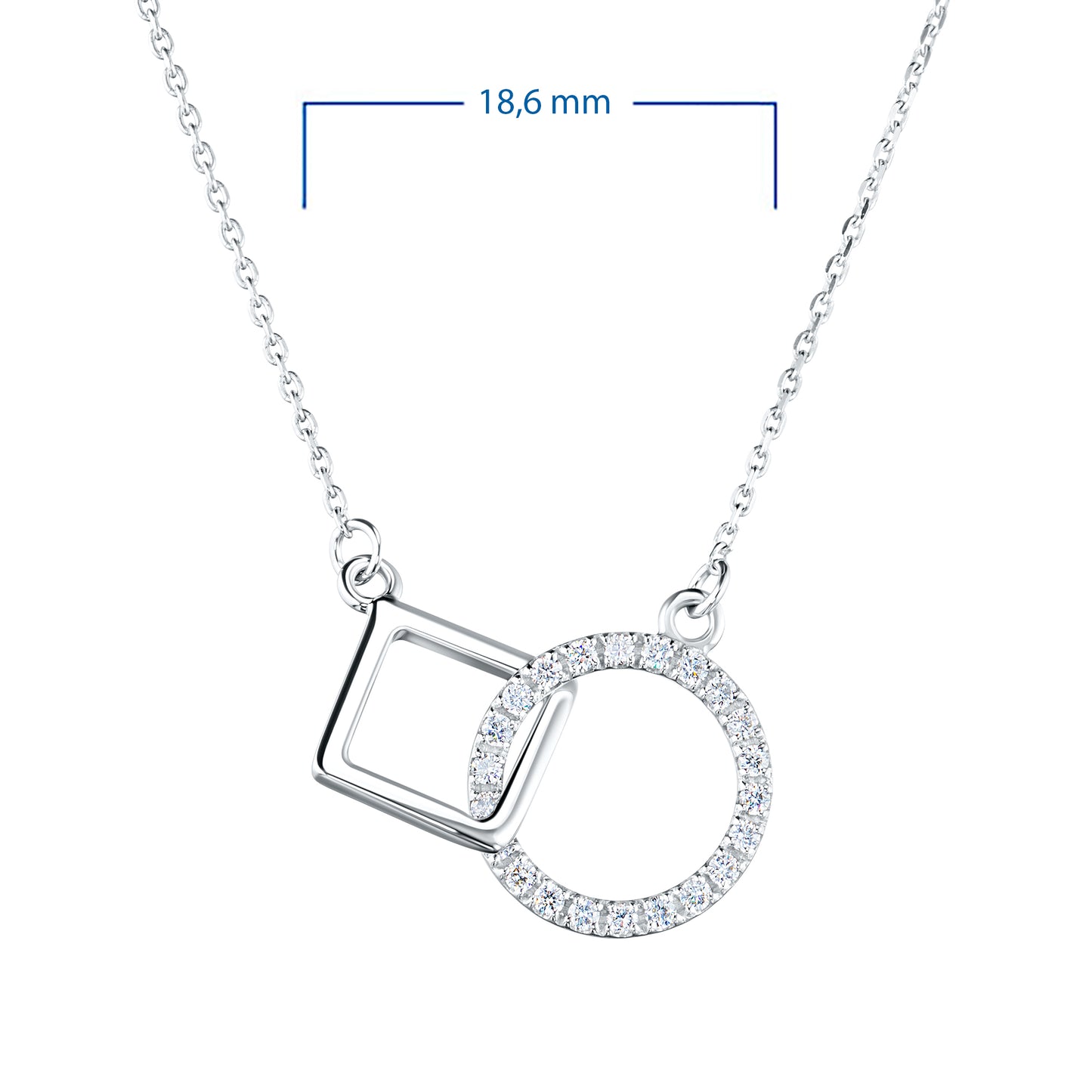 Sterling Silver Necklace with Lab-Created Diamonds 0.14 CT.TW