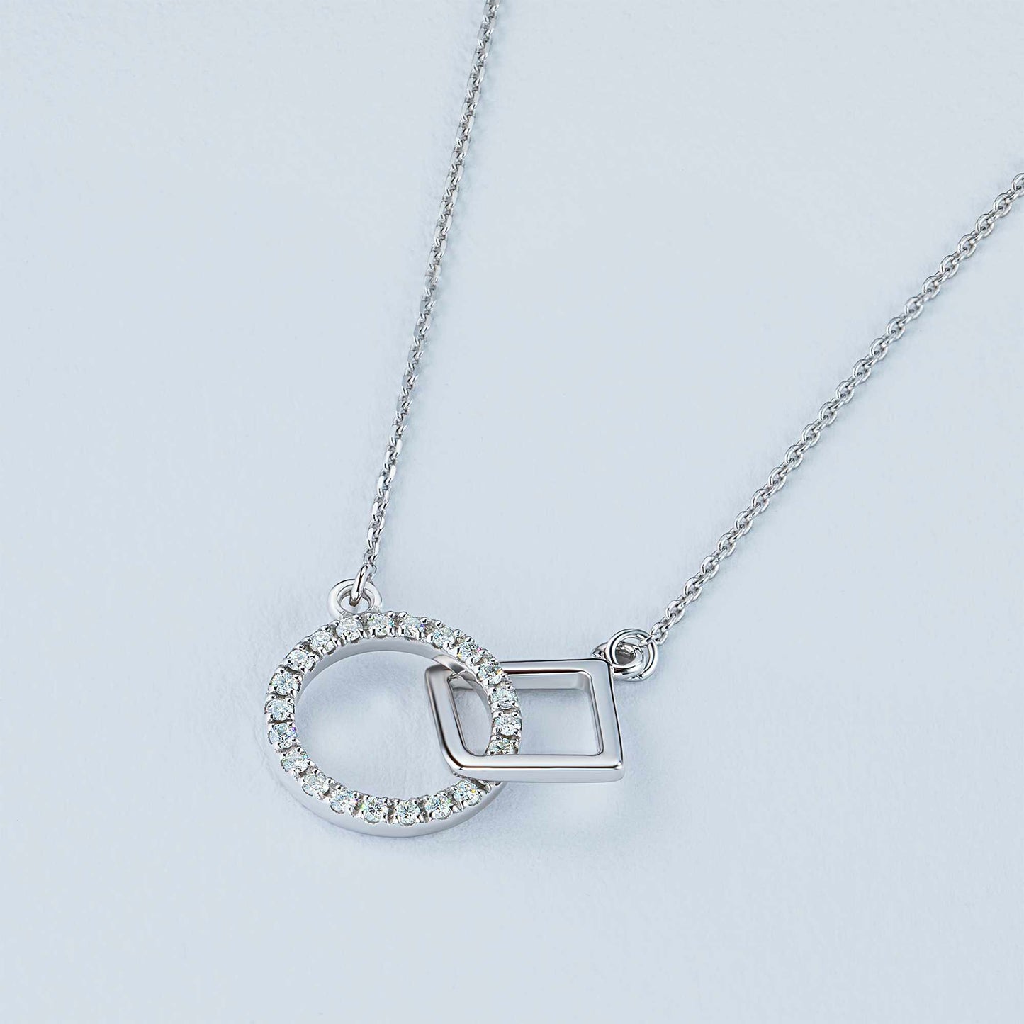 Sterling Silver Necklace with Lab-Created Diamonds 0.14 CT.TW