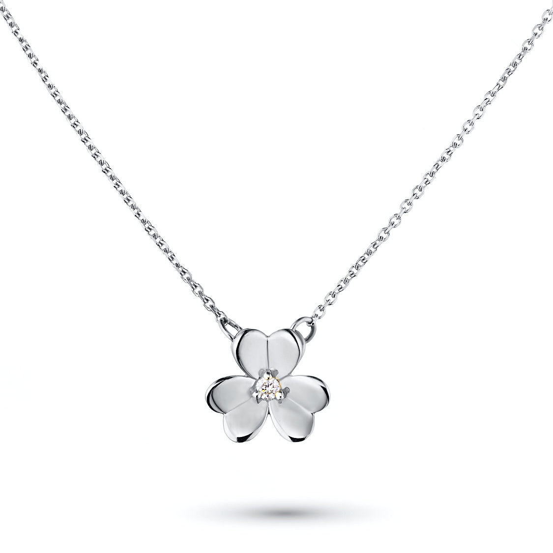 Sterling Silver Necklace with Lab-Created Diamonds 0.03 CT.TW