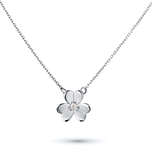 Sterling Silver Necklace with Lab-Created Diamonds 0.03 CT.TW