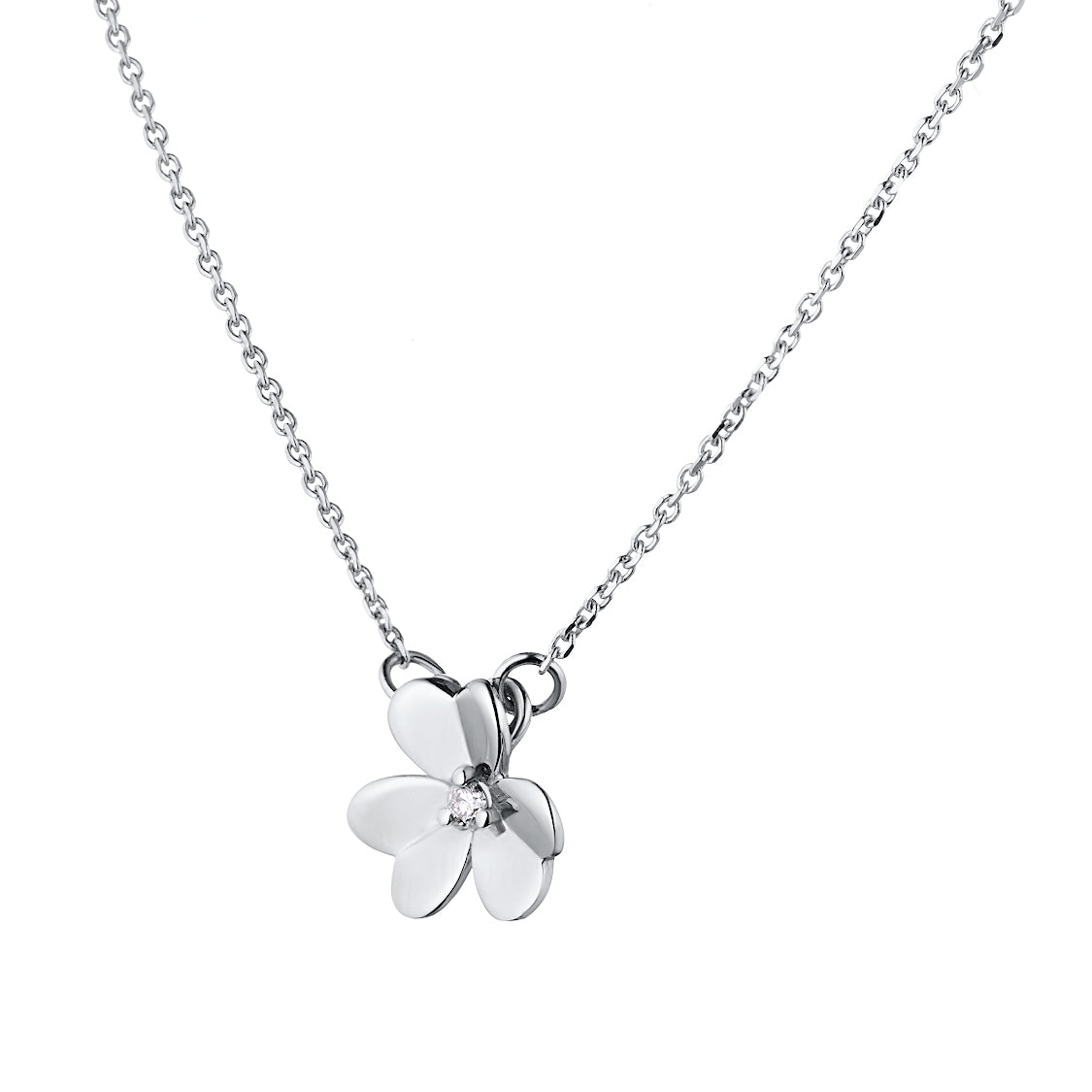 Sterling Silver Necklace with Lab-Created Diamonds 0.03 CT.TW