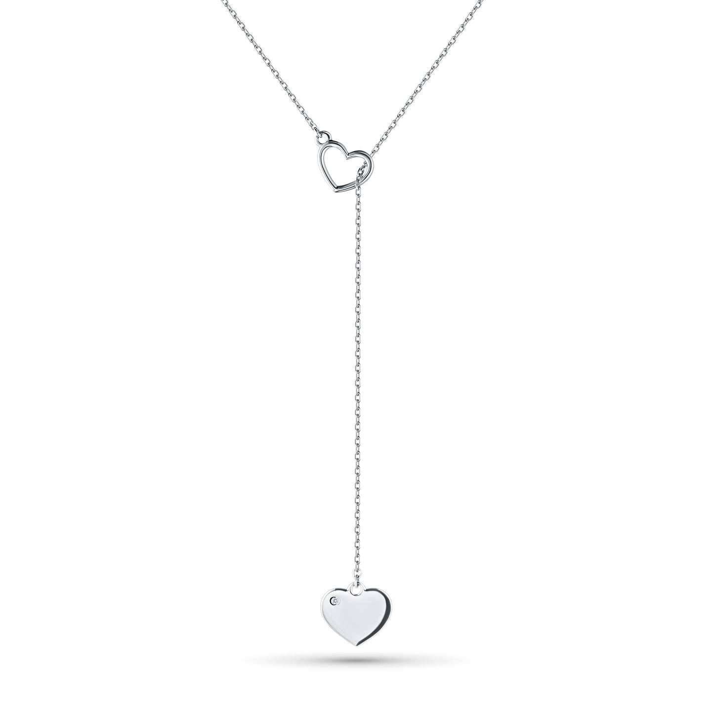 Sterling Silver Necklace with Lab-Created Diamonds 0.01 CT.TW