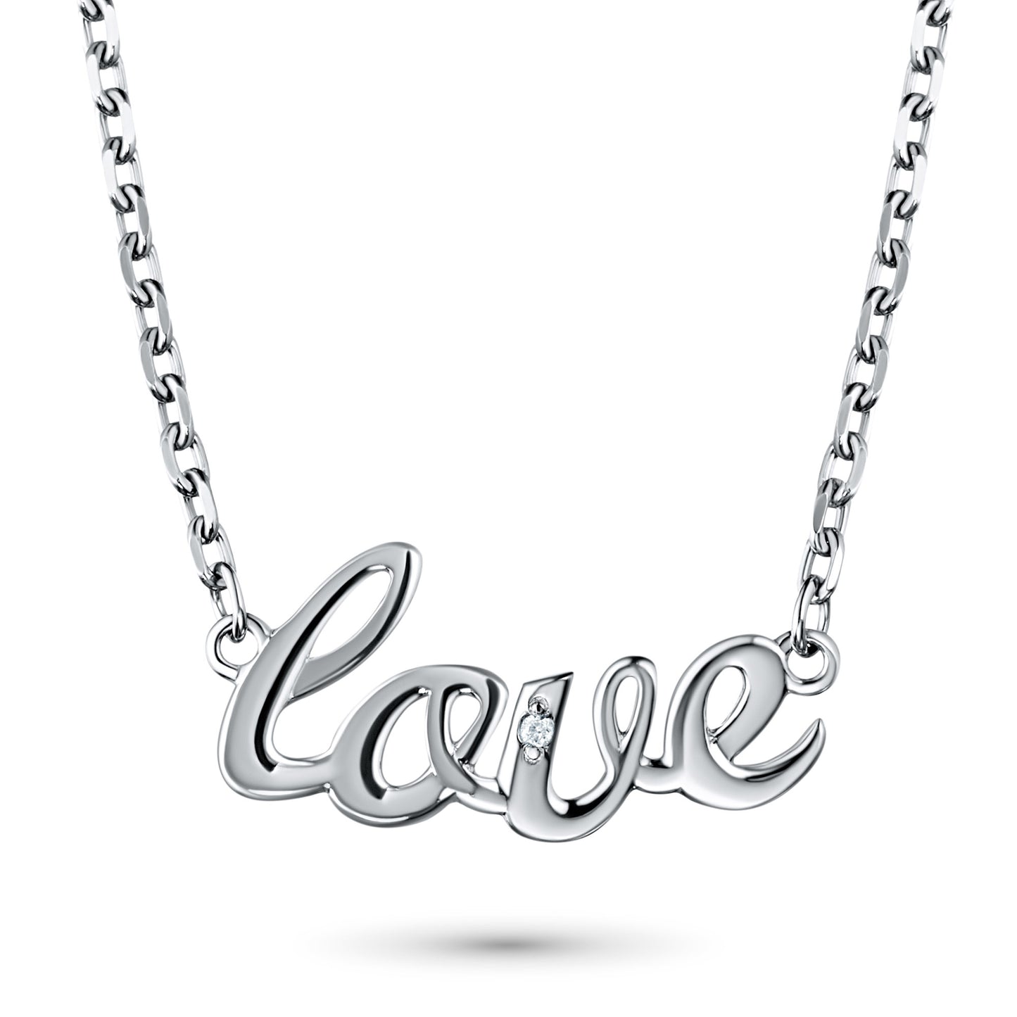 Sterling Silver Necklace with Lab-Created Diamonds 0.01 CT.TW