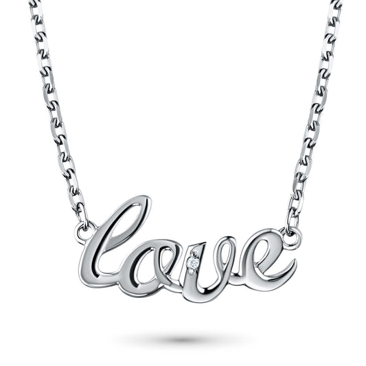 Sterling Silver Necklace with Lab-Created Diamonds 0.01 CT.TW