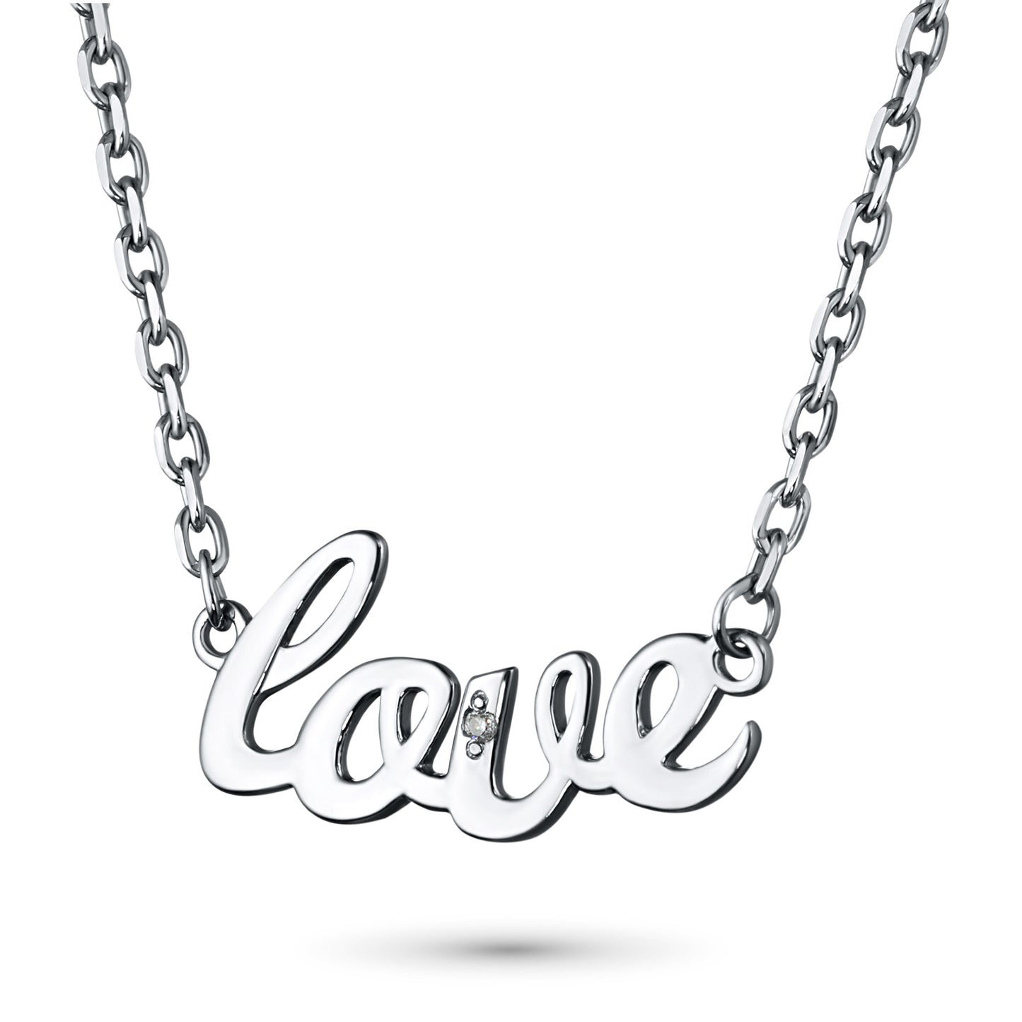 Sterling Silver Necklace with Lab-Created Diamonds 0.01 CT.TW