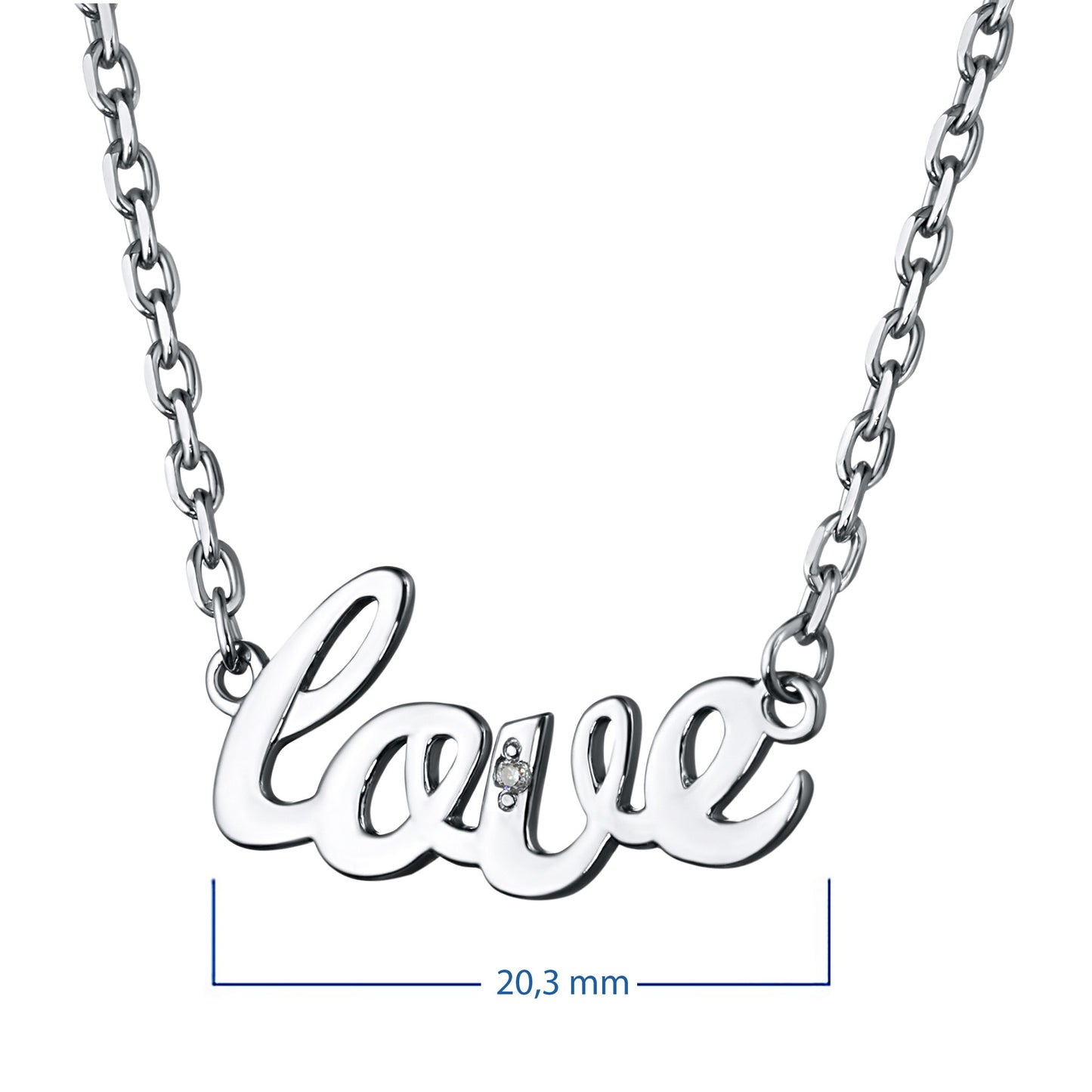 Sterling Silver Necklace with Lab-Created Diamonds 0.01 CT.TW