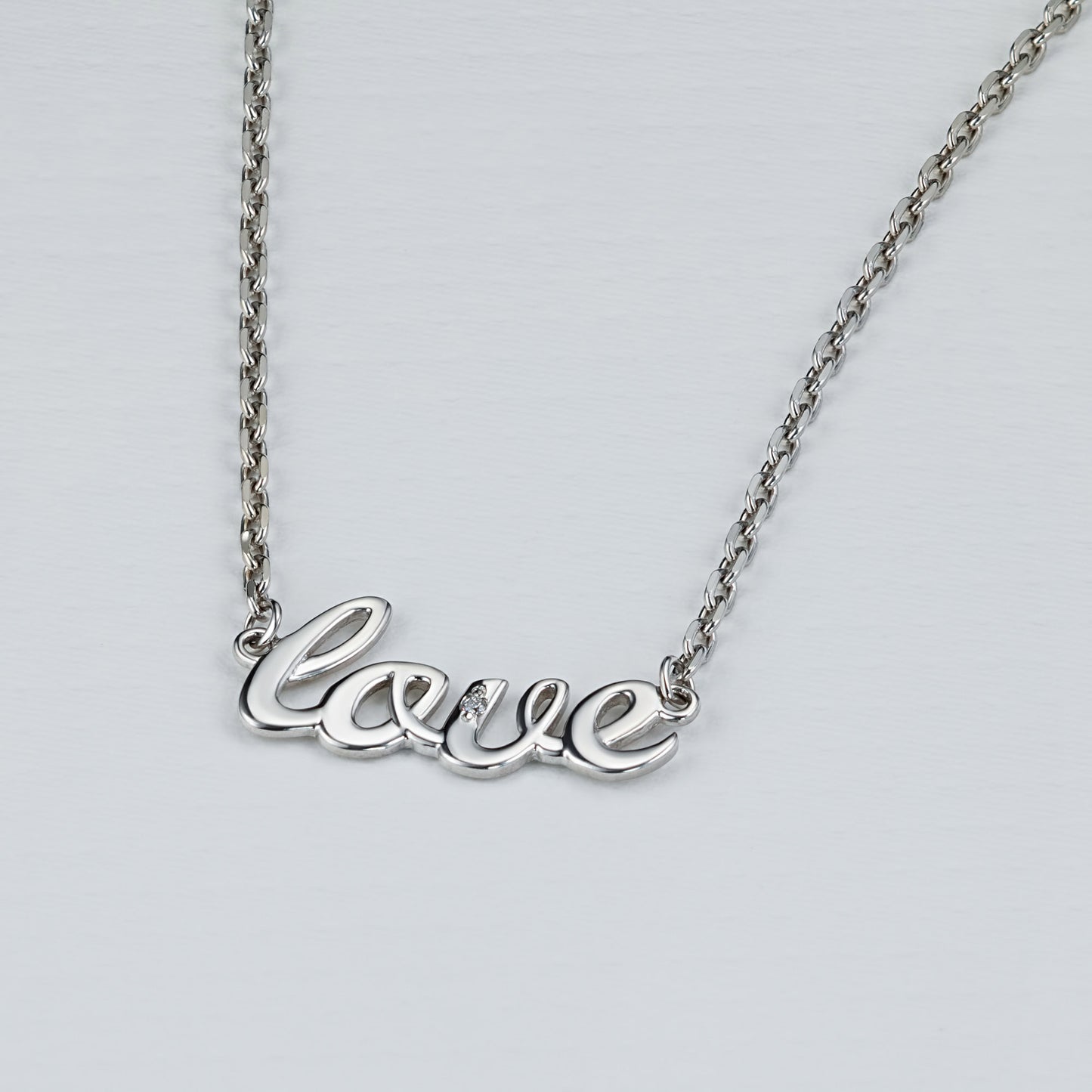 Sterling Silver Necklace with Lab-Created Diamonds 0.01 CT.TW