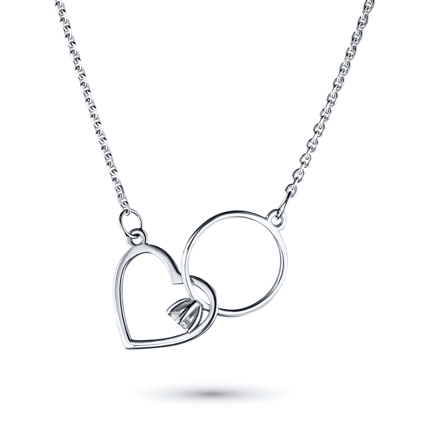 Sterling Silver Necklace with Lab-Created Diamonds 0.14 CT.TW