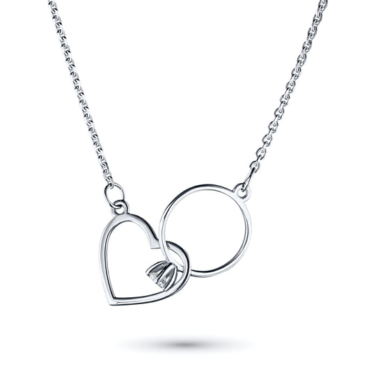 Sterling Silver Necklace with Lab-Created Diamonds 0.14 CT.TW