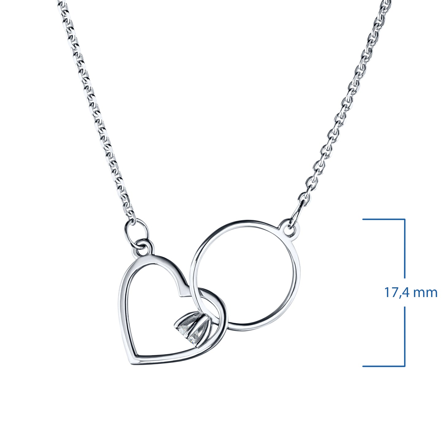 Sterling Silver Necklace with Lab-Created Diamonds 0.14 CT.TW