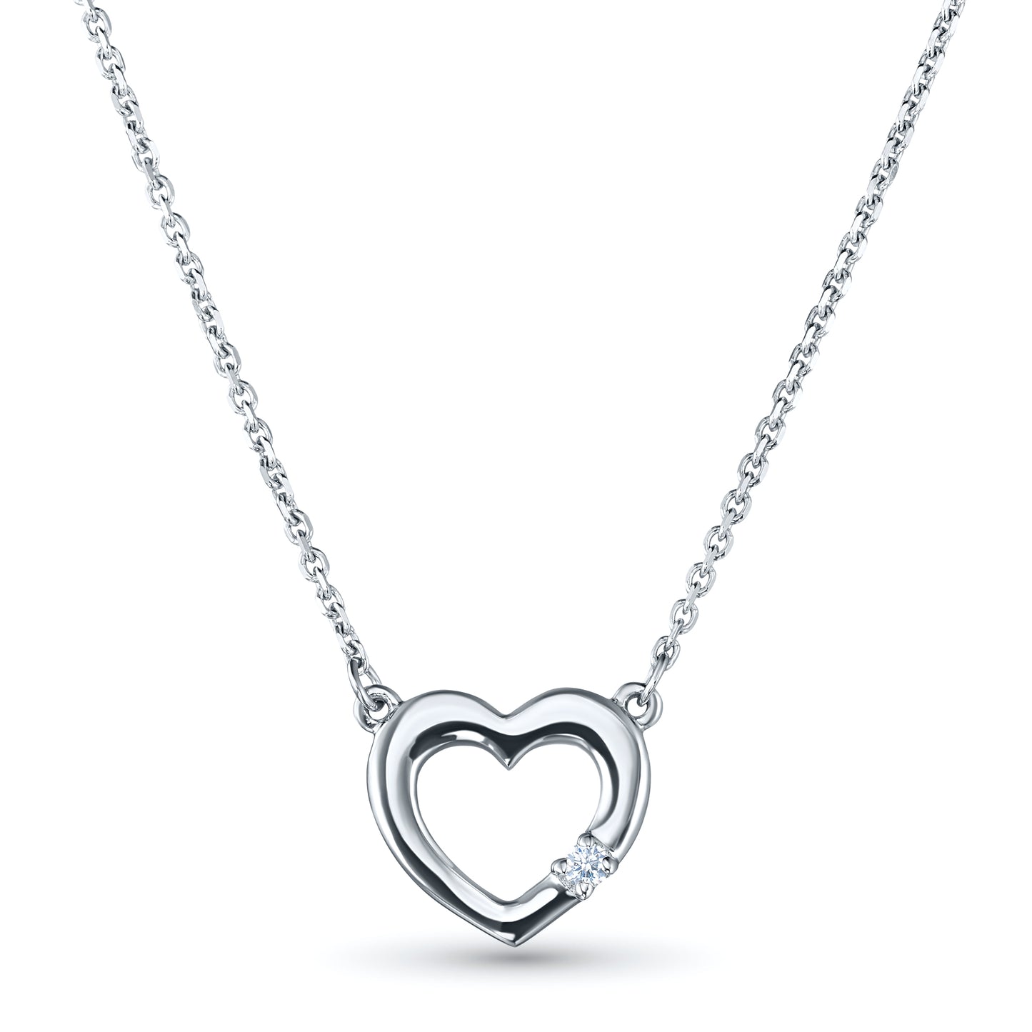 Sterling Silver Necklace with Lab-Created Diamonds 0.03 CT.TW