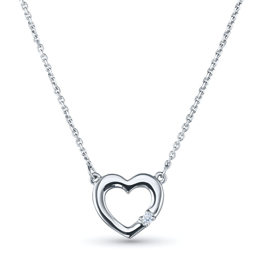 Sterling Silver Necklace with Lab-Created Diamonds 0.03 CT.TW