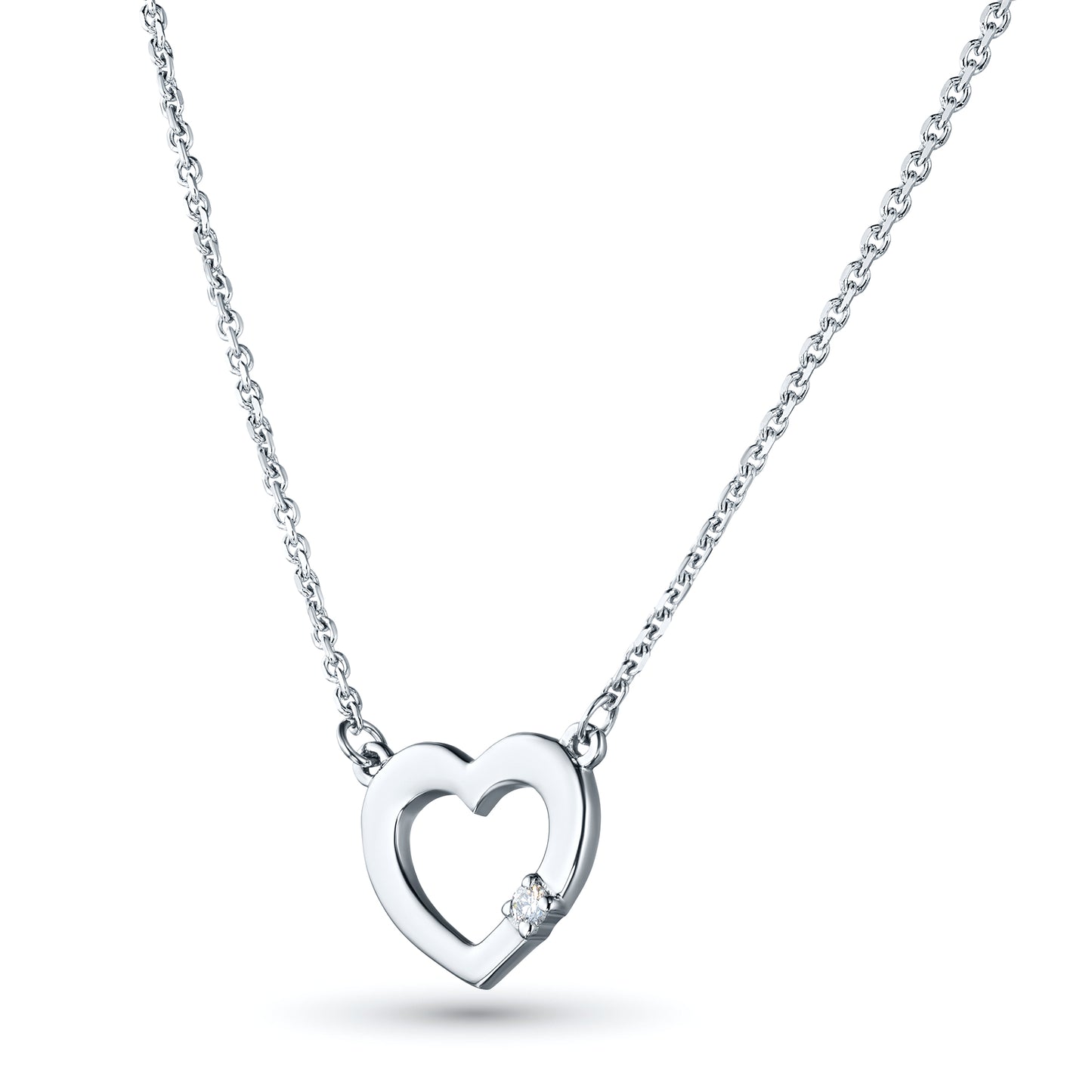 Sterling Silver Necklace with Lab-Created Diamonds 0.03 CT.TW