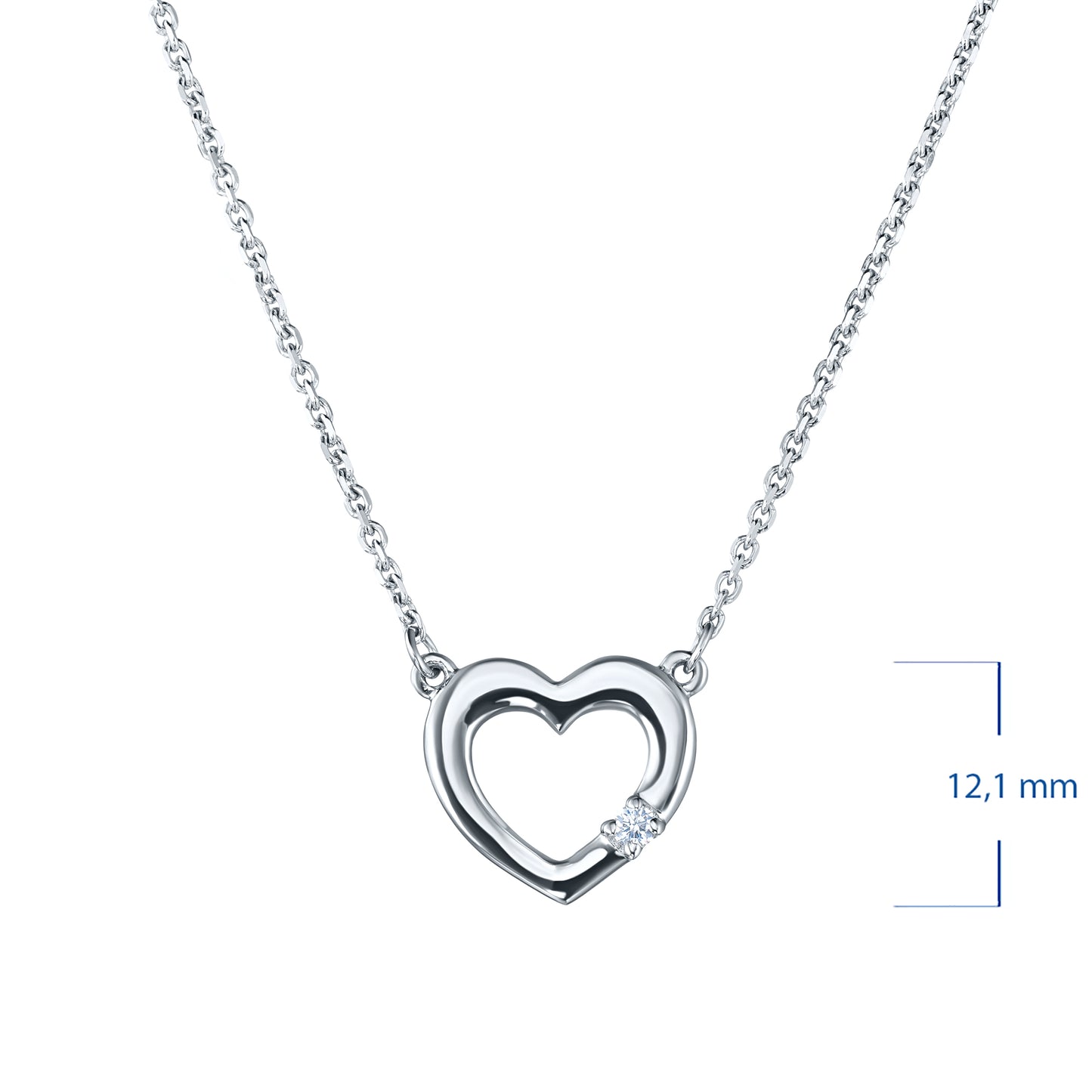 Sterling Silver Necklace with Lab-Created Diamonds 0.03 CT.TW
