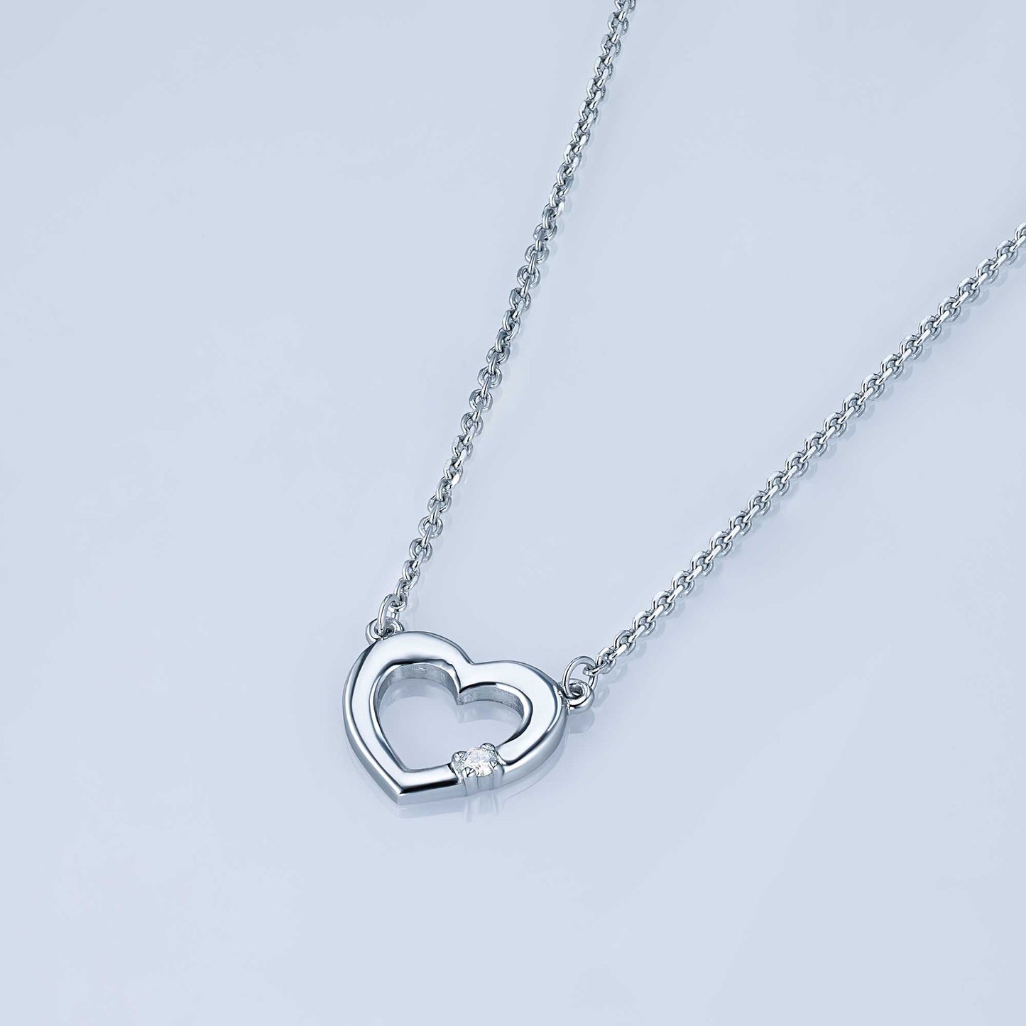 Sterling Silver Necklace with Lab-Created Diamonds 0.03 CT.TW