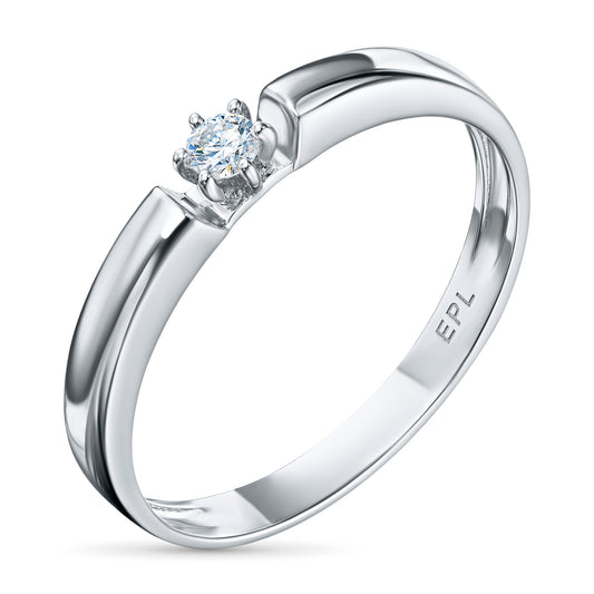 Sterling Silver Ring with Lab-Created Diamonds 0.120 CT.TW