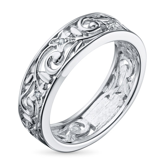 Sterling Silver Ring with Lab-Created Diamonds 0.010 CT.TW