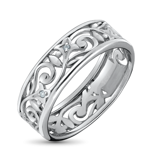 Кольцо из стерлингового серебра с выращенными в лаборатории бриллиантами 0,010 карата