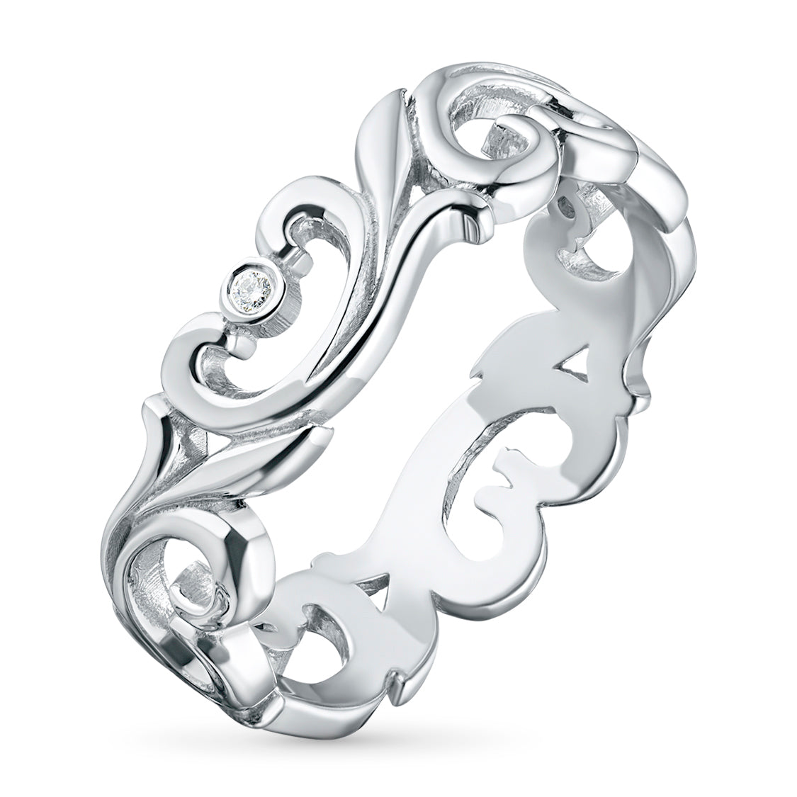 Sterling Silver Ring with Lab-Created Diamonds 0.05 CT.TW