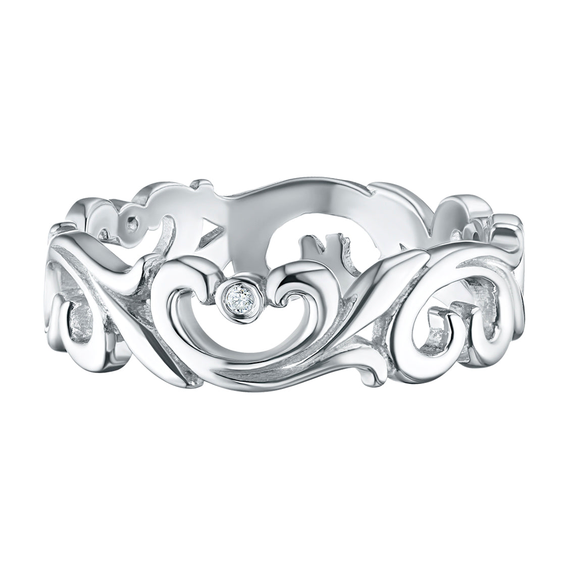 Sterling Silver Ring with Lab-Created Diamonds 0.05 CT.TW