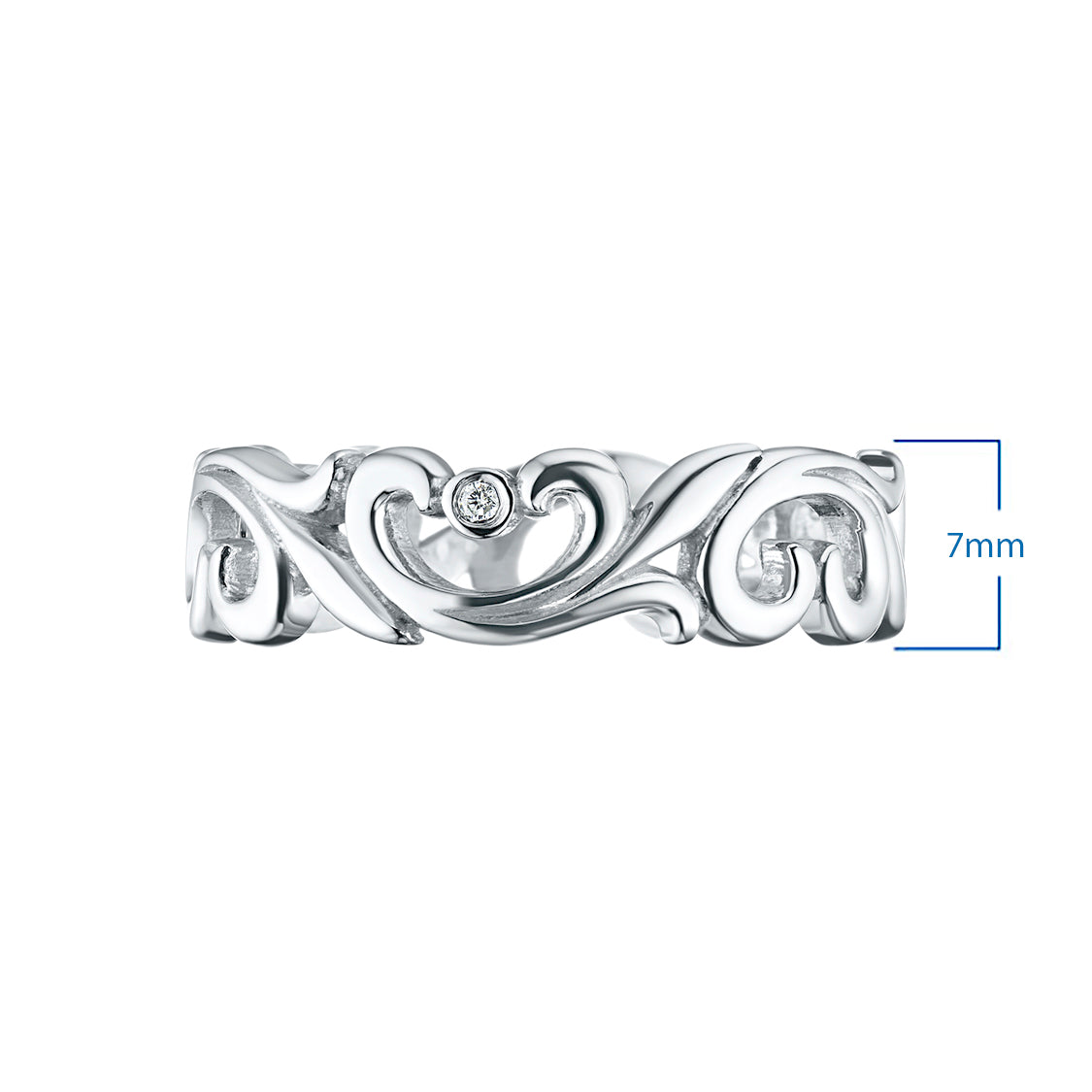 Sterling Silver Ring with Lab-Created Diamonds 0.05 CT.TW