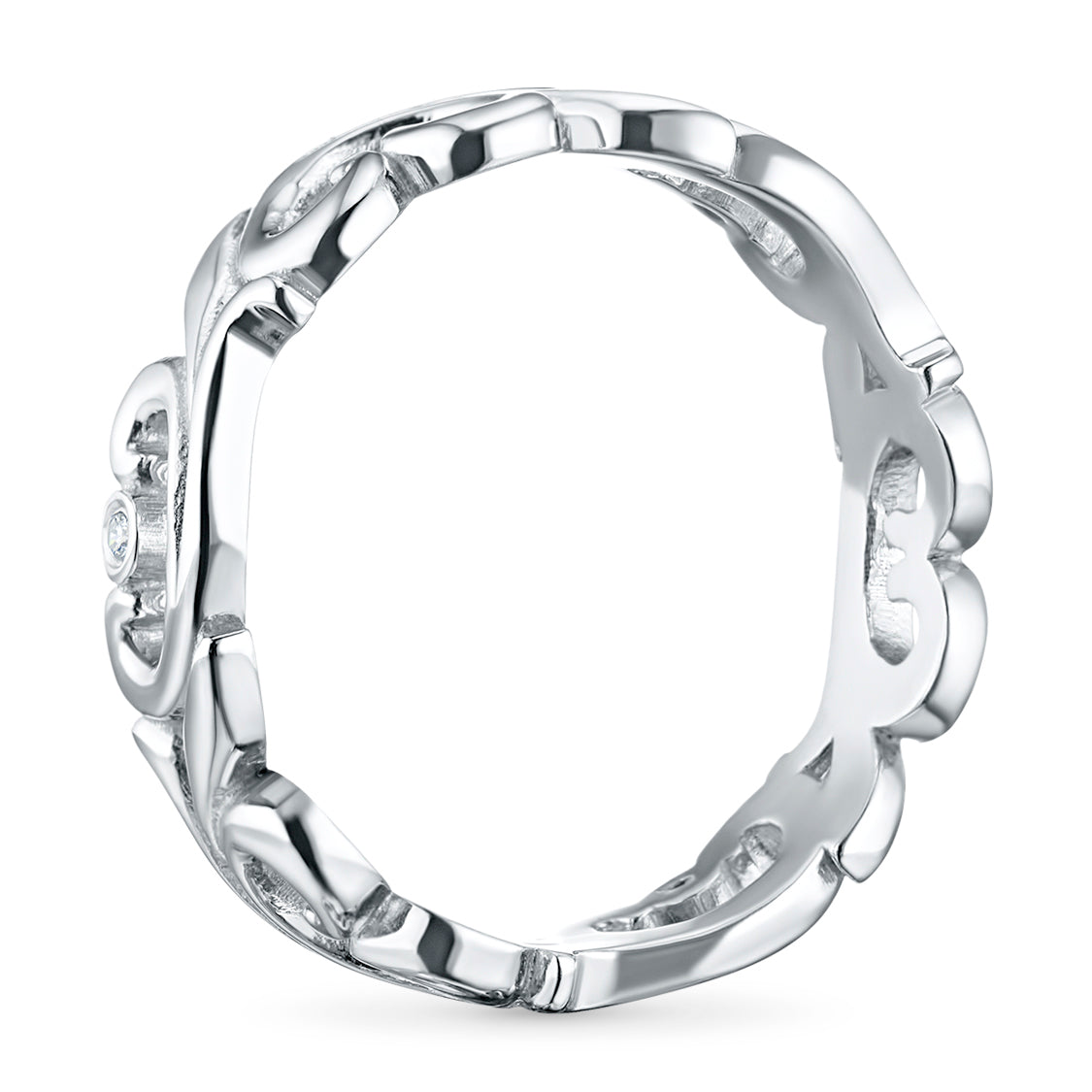 Sterling Silver Ring with Lab-Created Diamonds 0.05 CT.TW