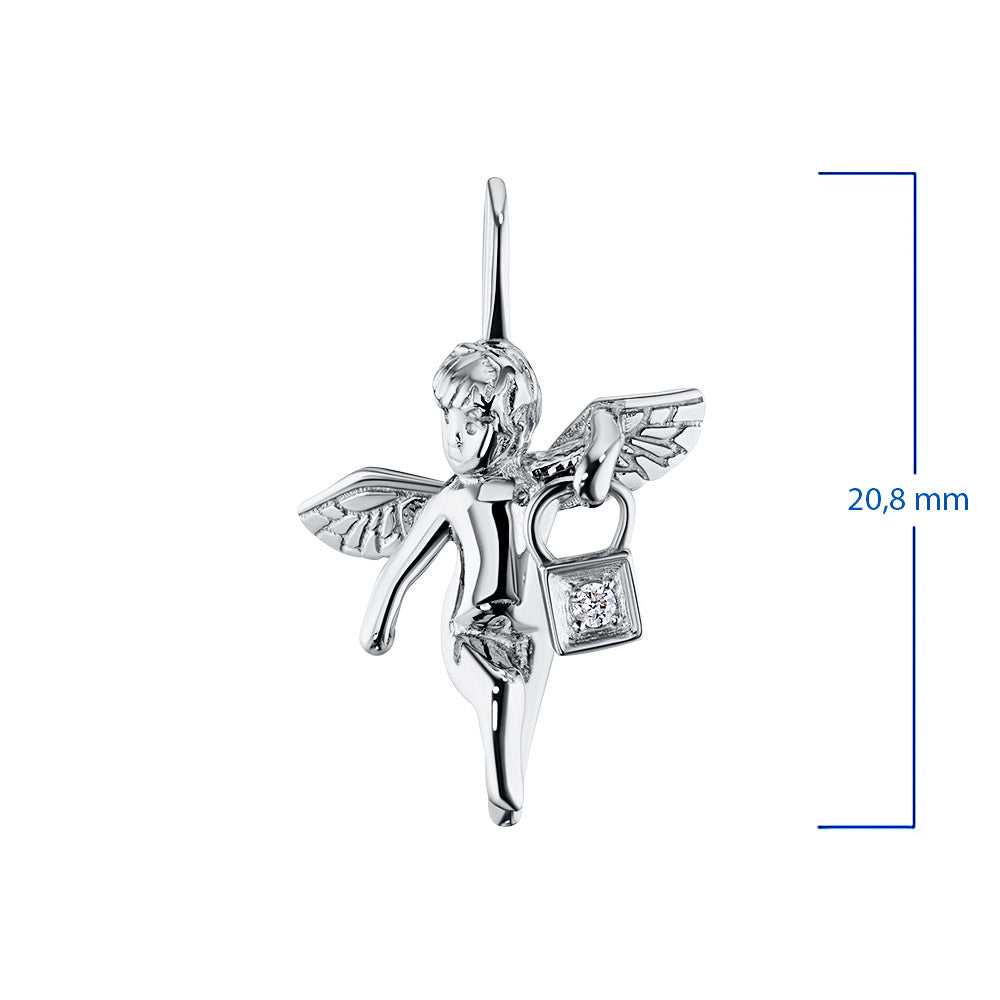 Sterling Silver Pendant with Lab-Created Diamonds 0.100 CT.TW