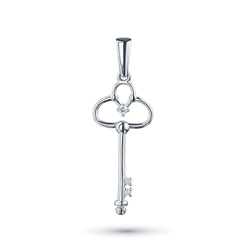 Sterling Silver Pendant with Lab-Created Diamonds 0.02 CT.TW