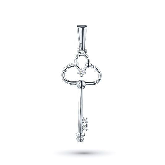 Sterling Silver Pendant with Lab-Created Diamonds 0.02 CT.TW