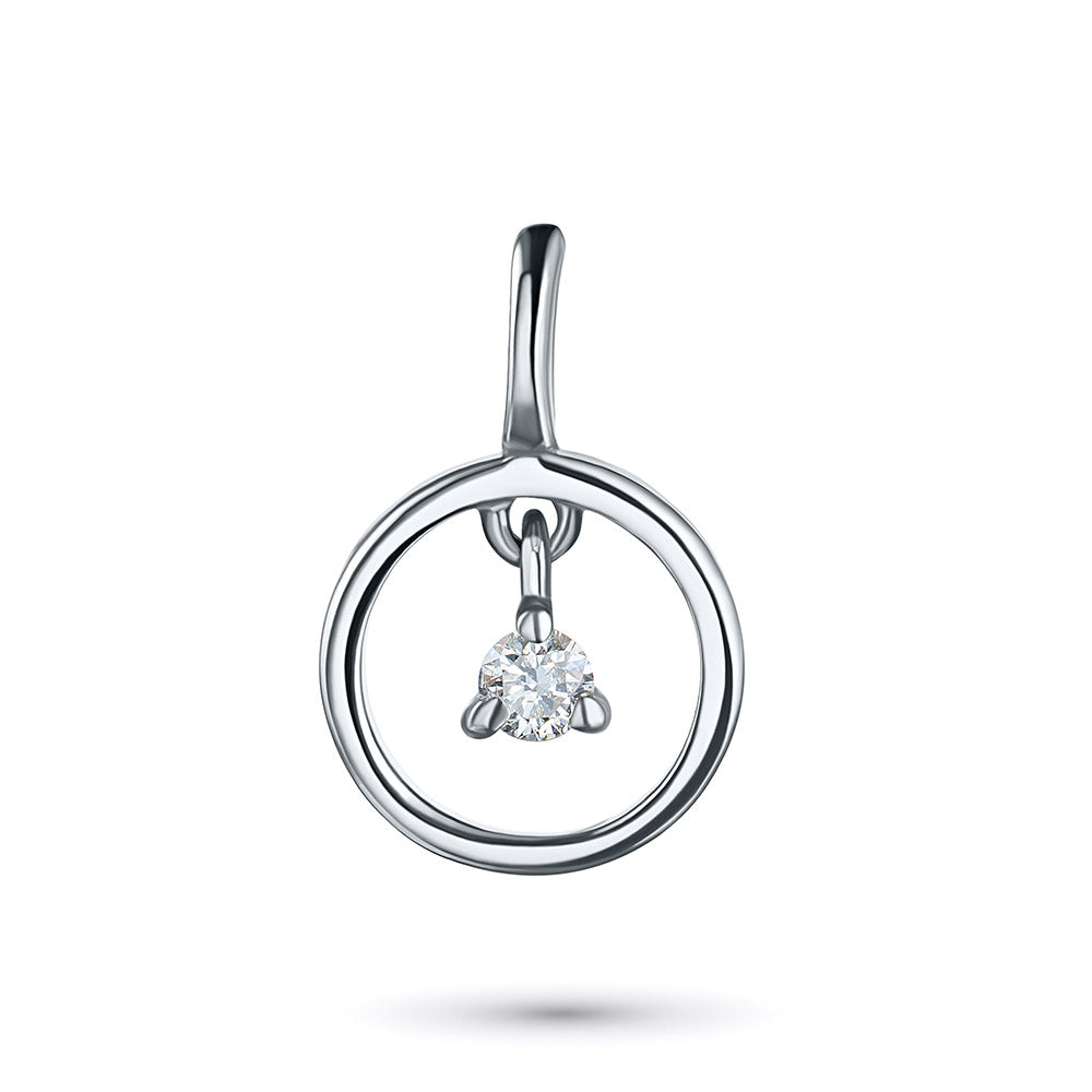 Sterling Silver Pendant with Lab-Created Diamonds 0.05 CT.TW