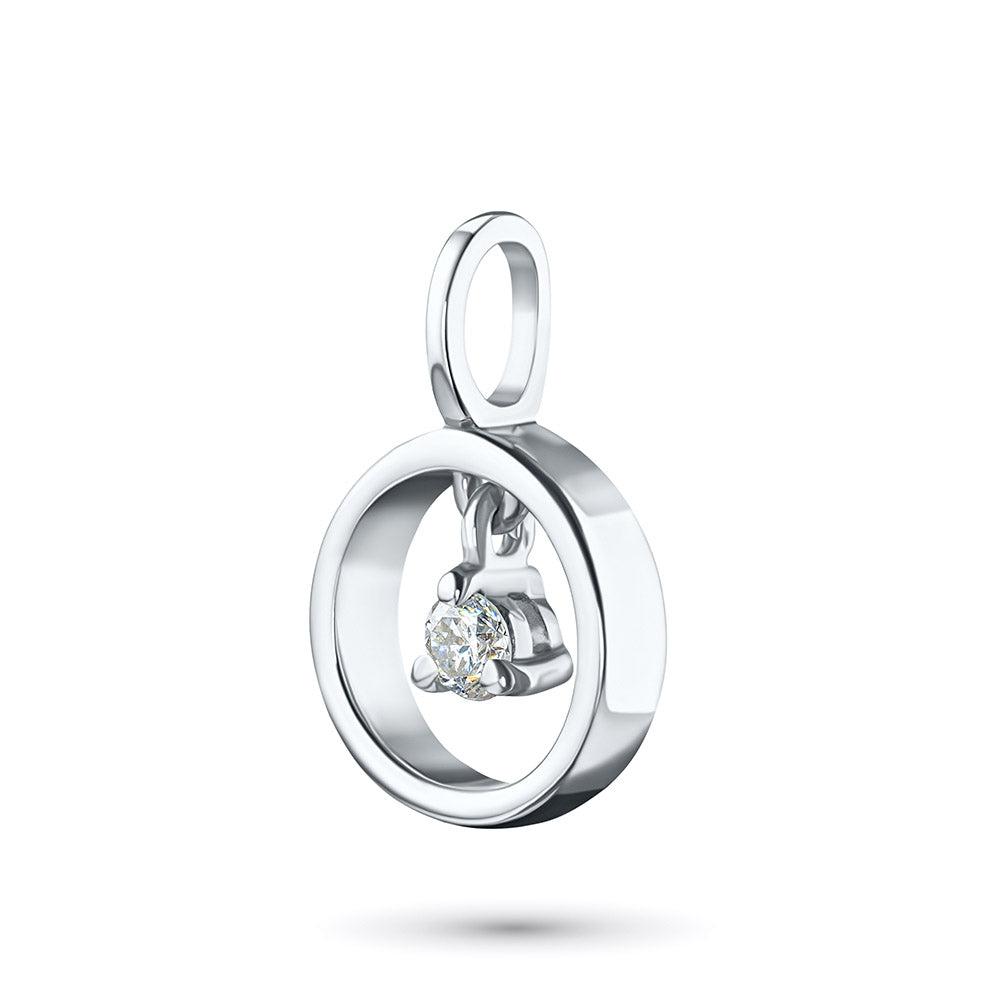 Sterling Silver Pendant with Lab-Created Diamonds 0.05 CT.TW