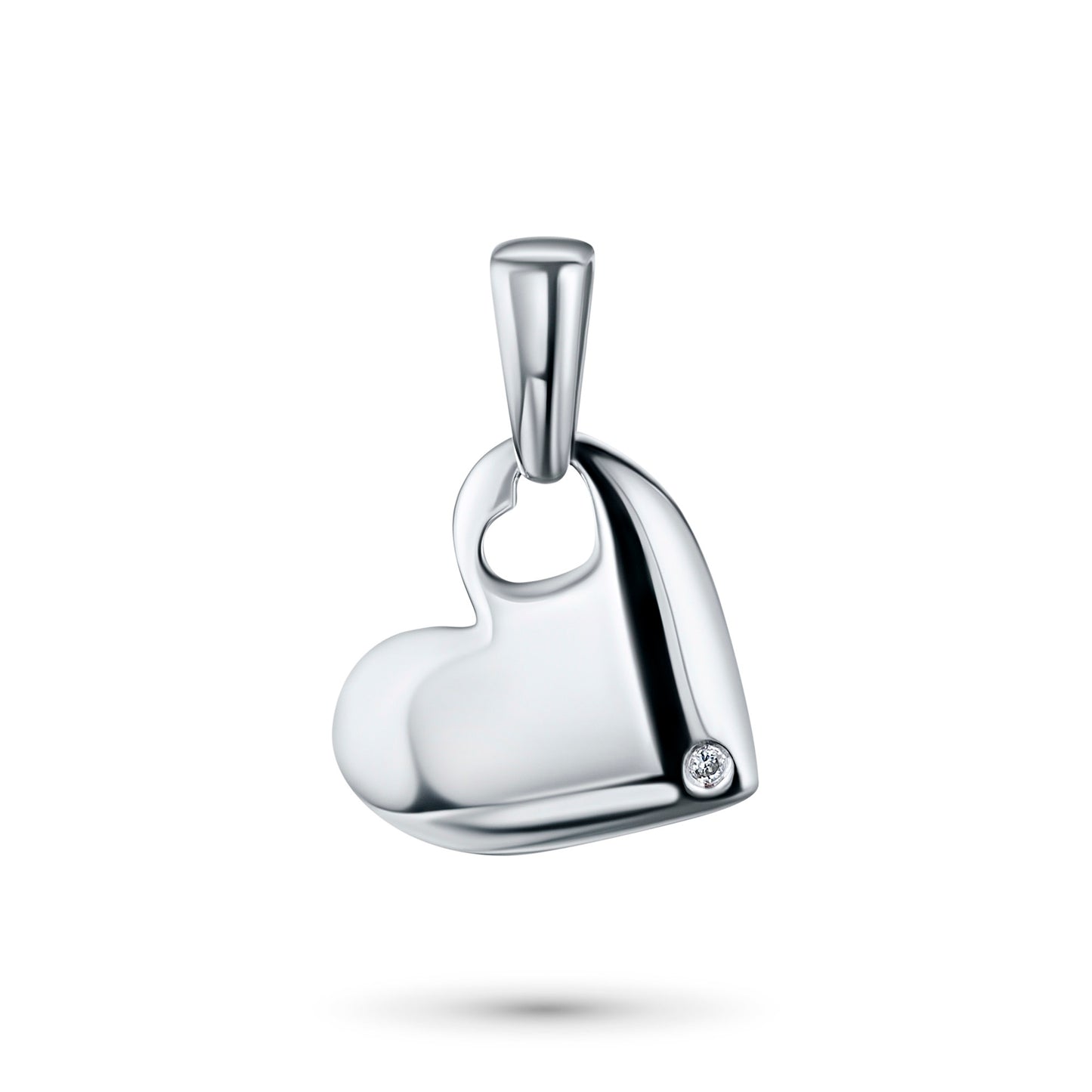 Sterling Silver Pendant with Lab-Created Diamonds 0.010 CT.TW