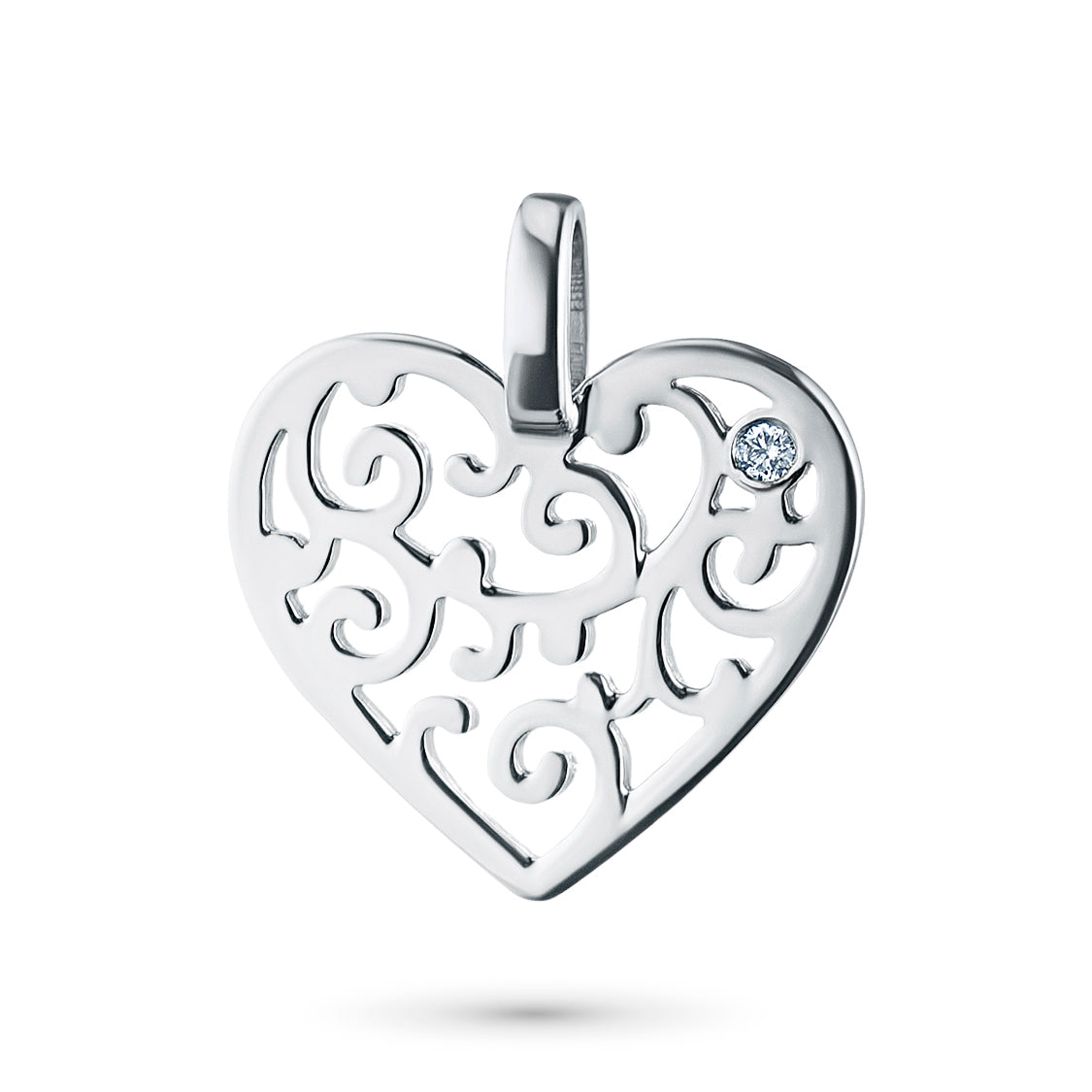 Sterling Silver Pendant with Lab-Created Diamonds 0.01 CT.TW