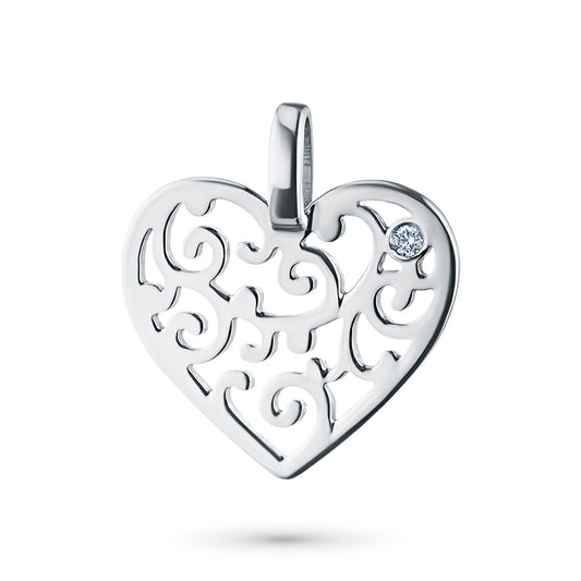 Sterling Silver Pendant with Lab-Created Diamonds 0.01 CT.TW