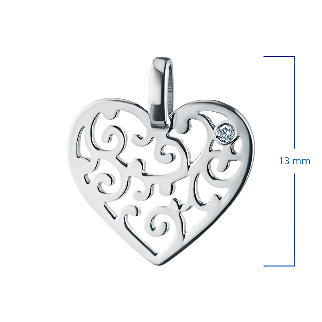 Sterling Silver Pendant with Lab-Created Diamonds 0.01 CT.TW