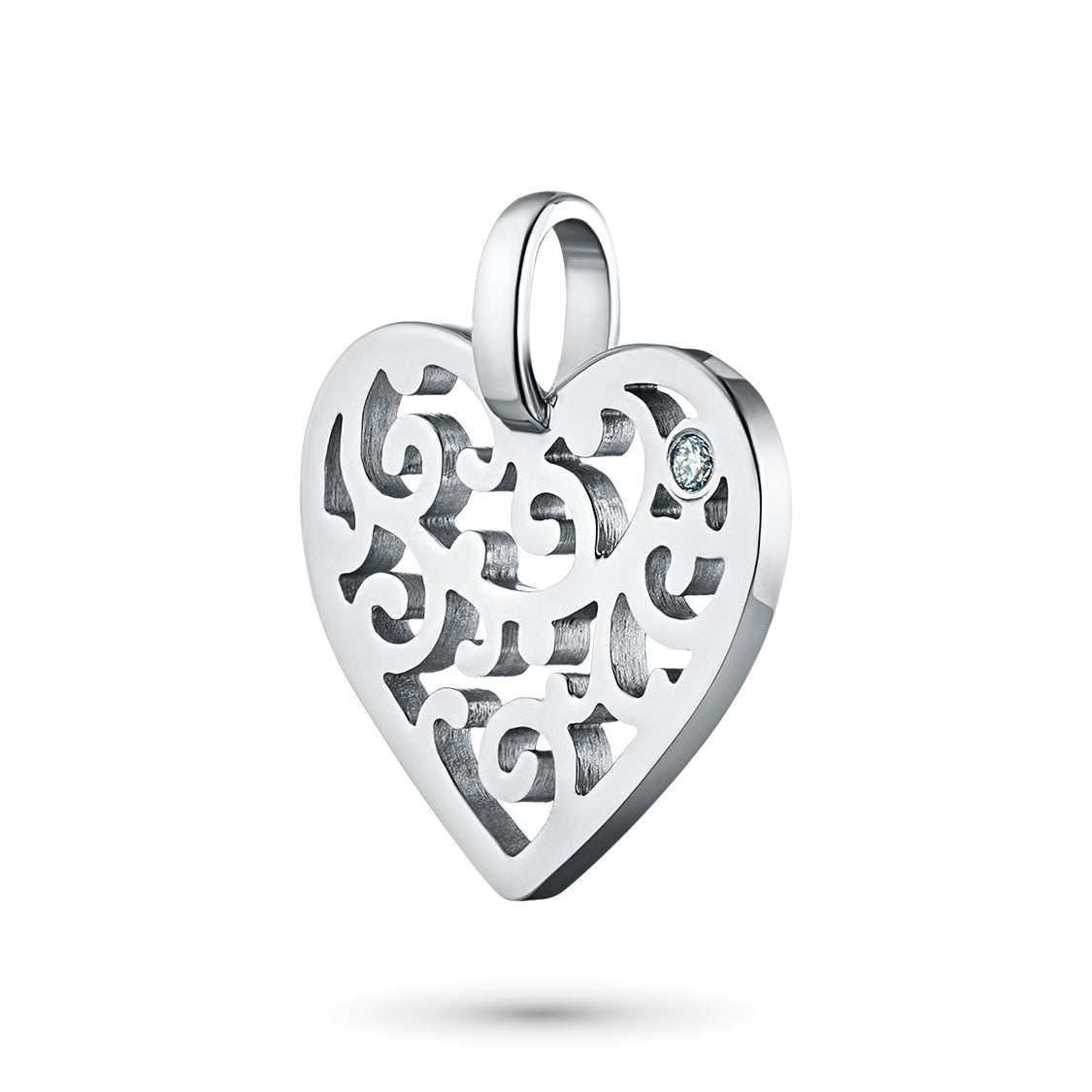 Sterling Silver Pendant with Lab-Created Diamonds 0.01 CT.TW